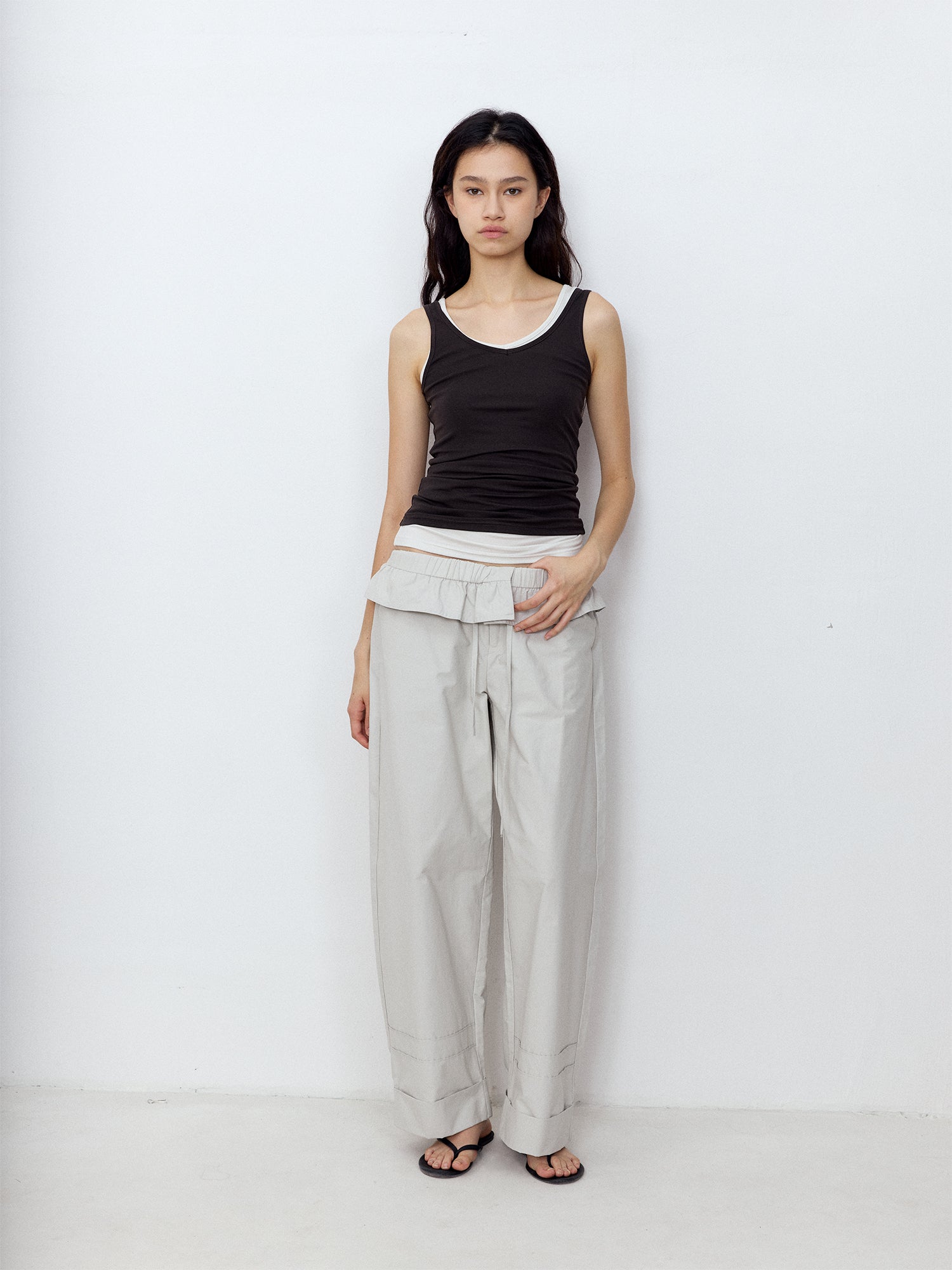 Foldover Waist Pants