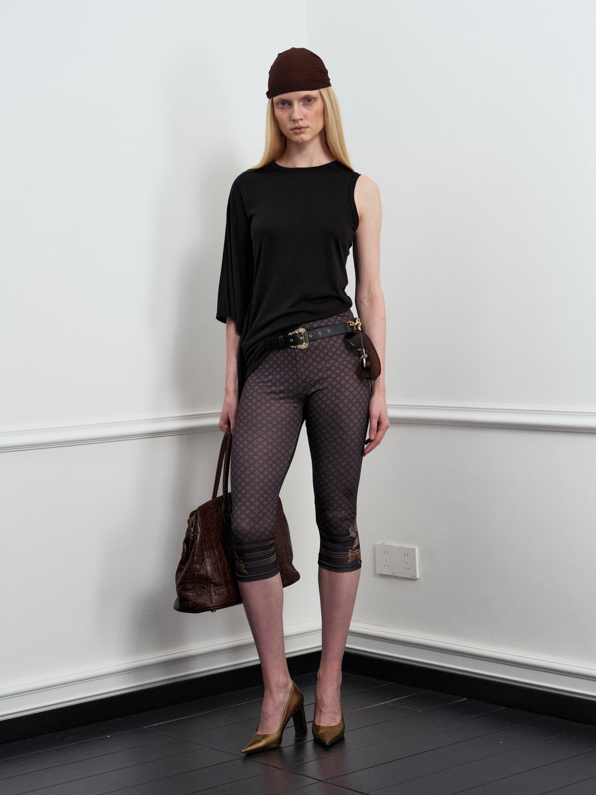 Geo Grid Cropped Leggings