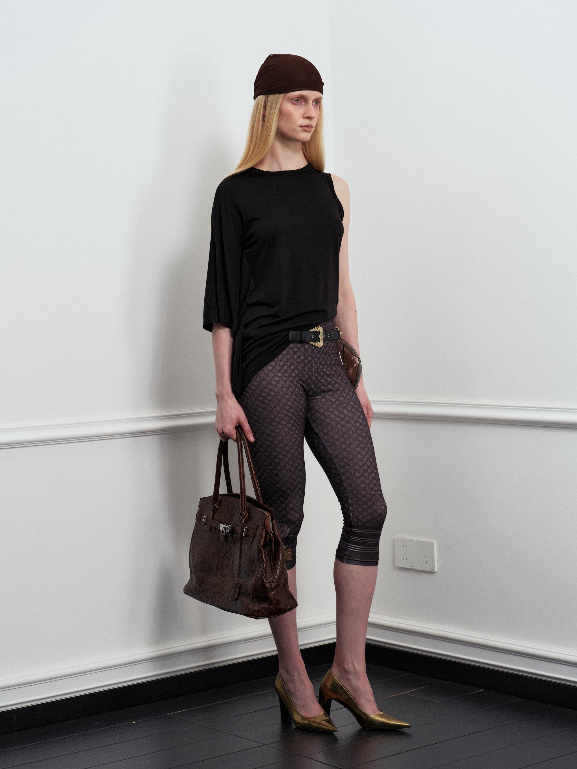 Geo Grid Cropped Leggings