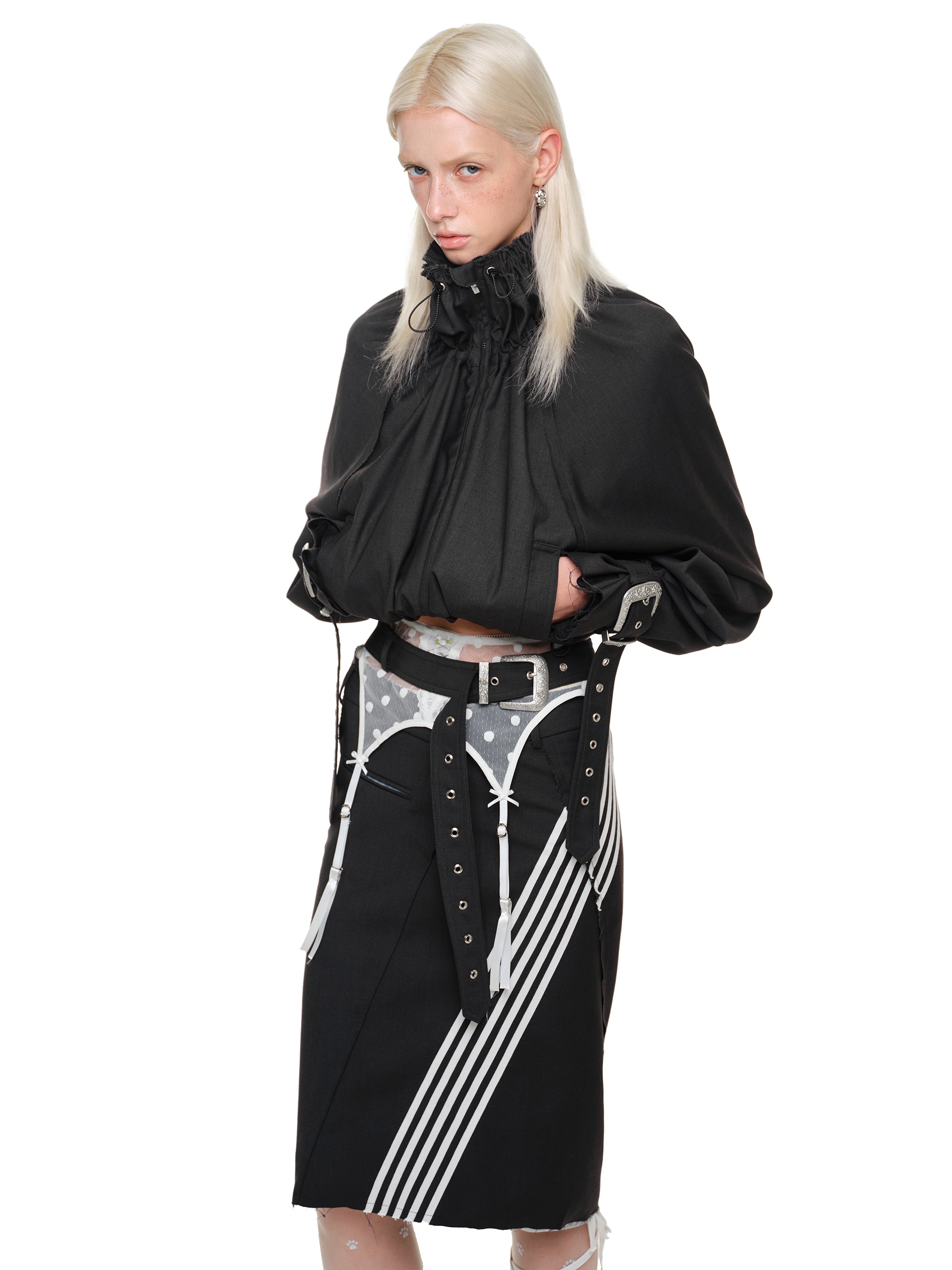 Balloon Hem Cropped Jacket