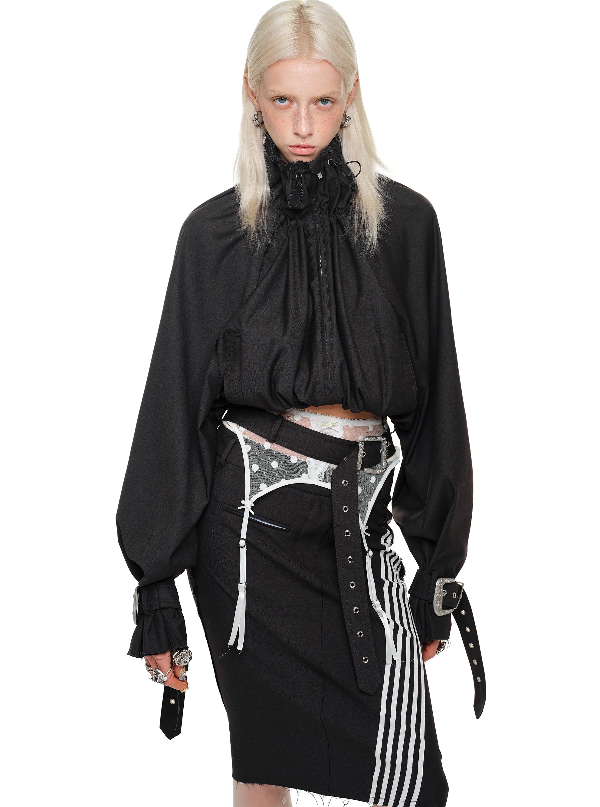 Balloon Hem Cropped Jacket