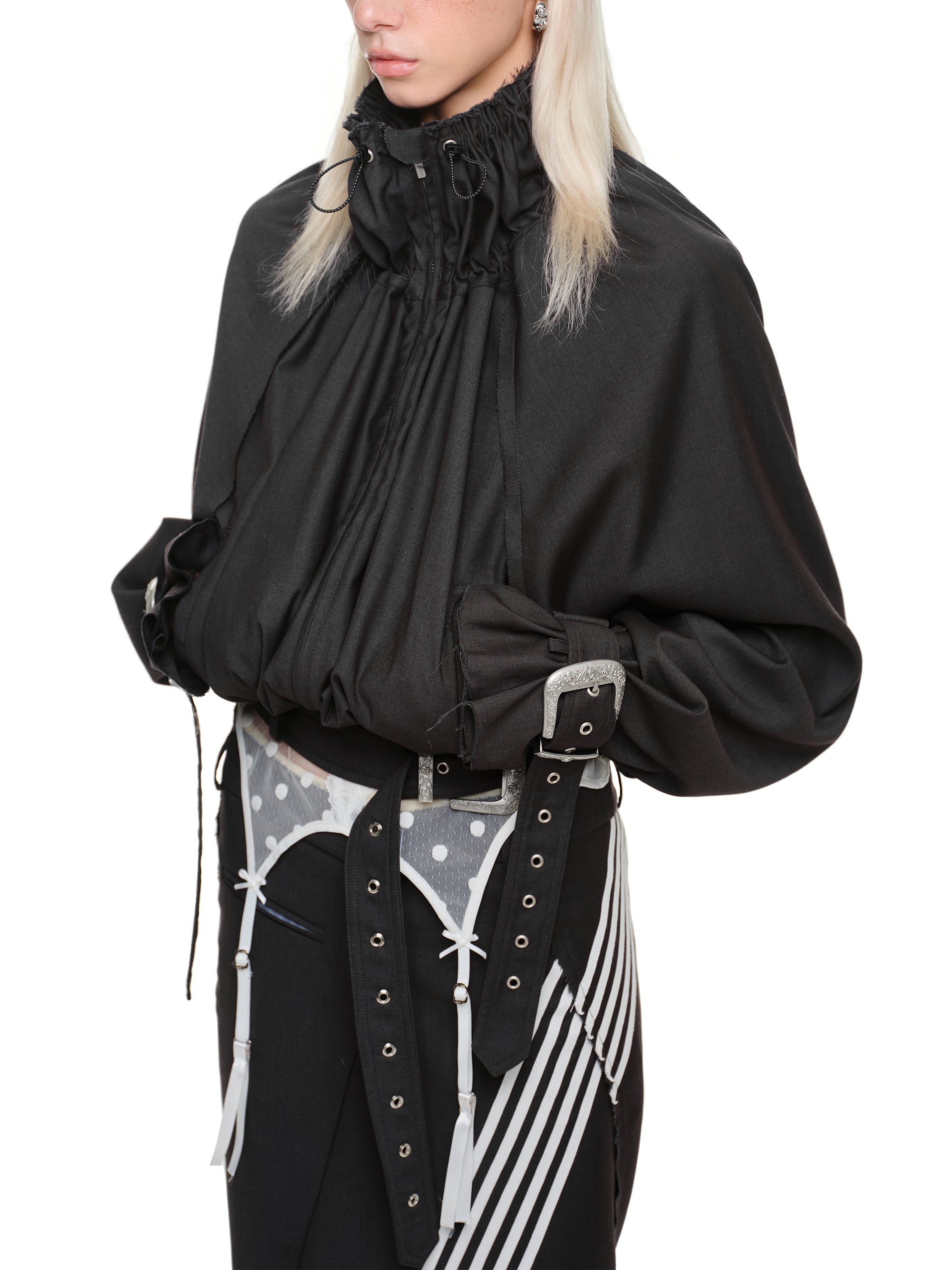 Balloon Hem Cropped Jacket