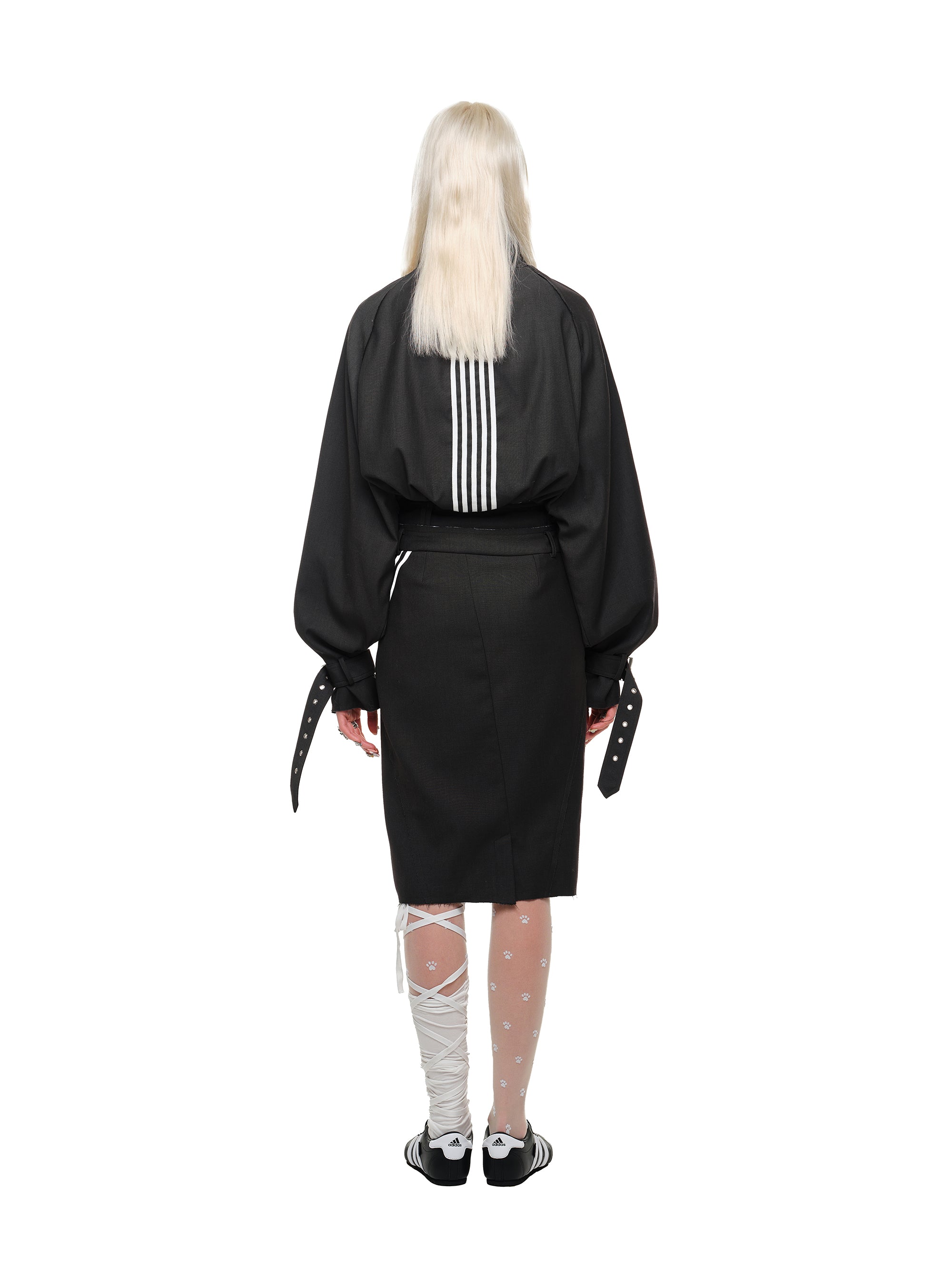 Tailored Stripe Deconstruction Skirt