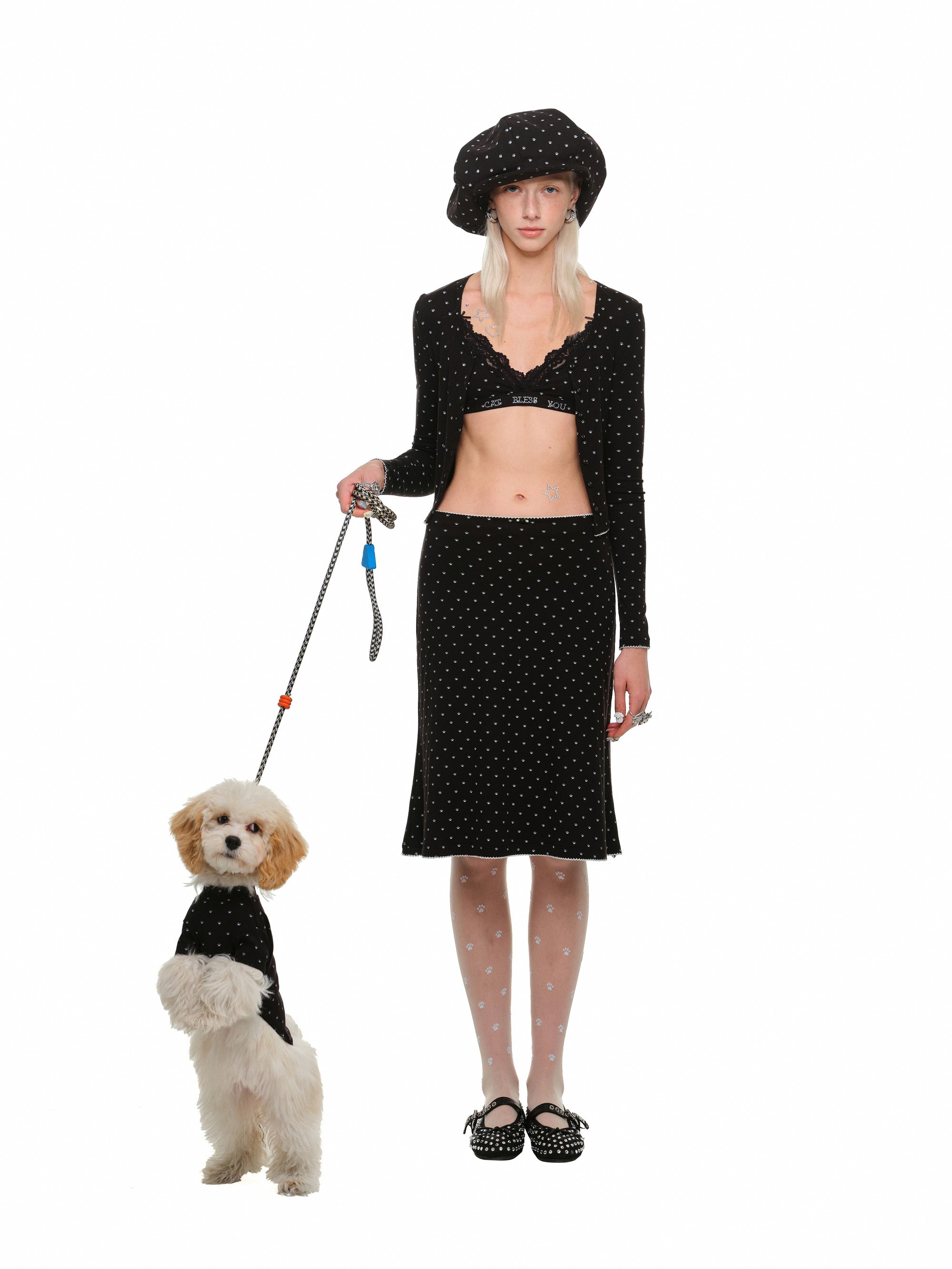 Paw Print Lace Skirt