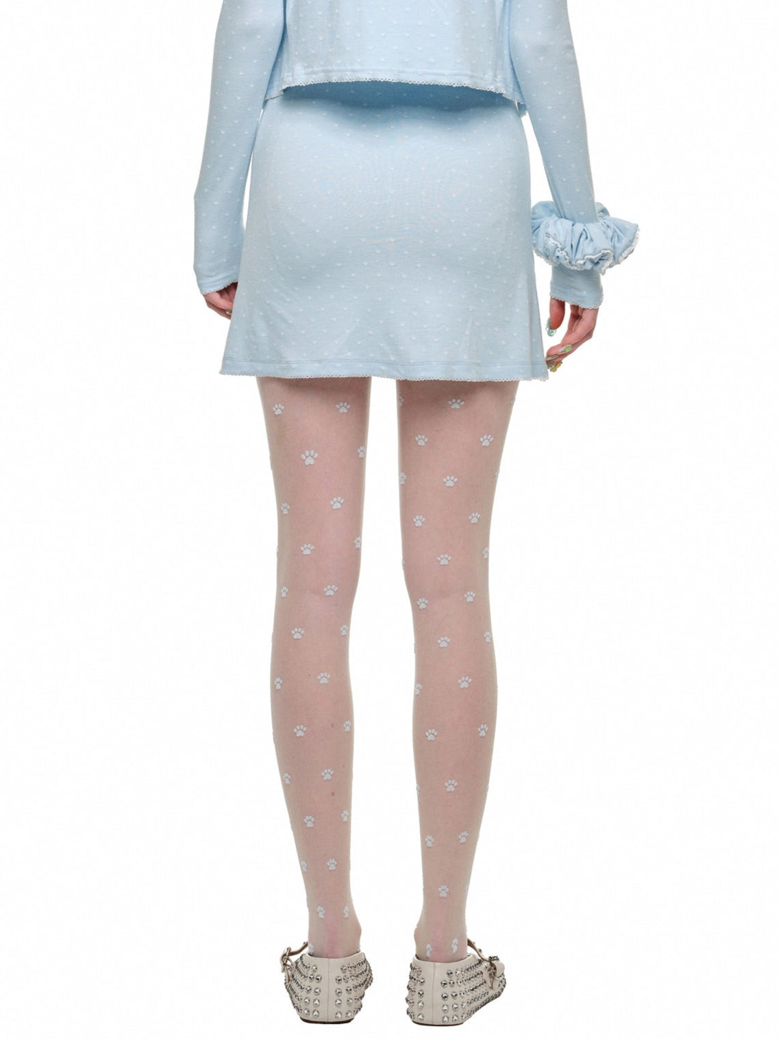 Strumpfhose mit Pfotenpunkten