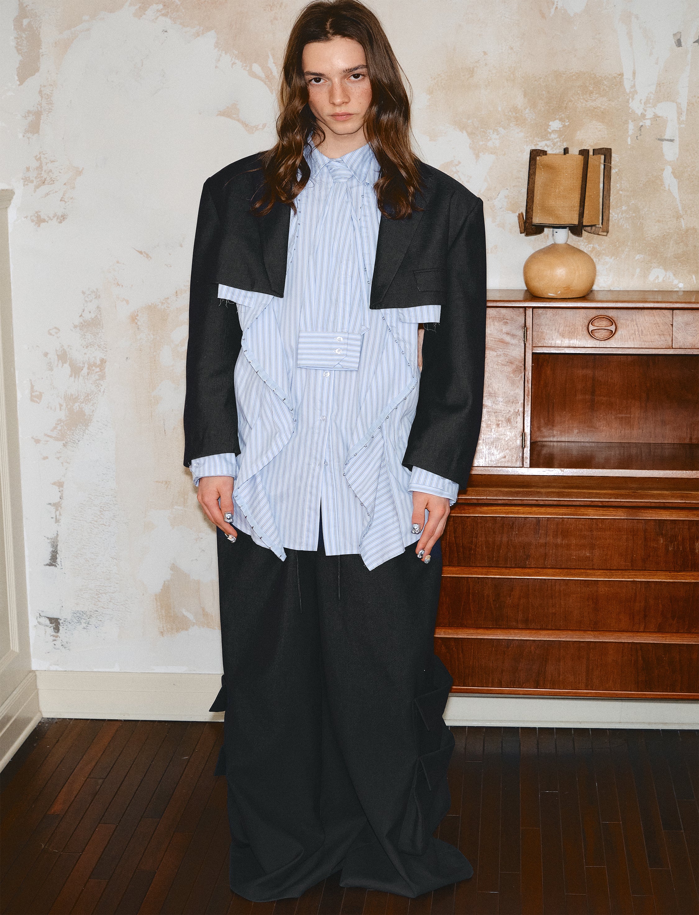 Oversized Layered Stripe Shirt