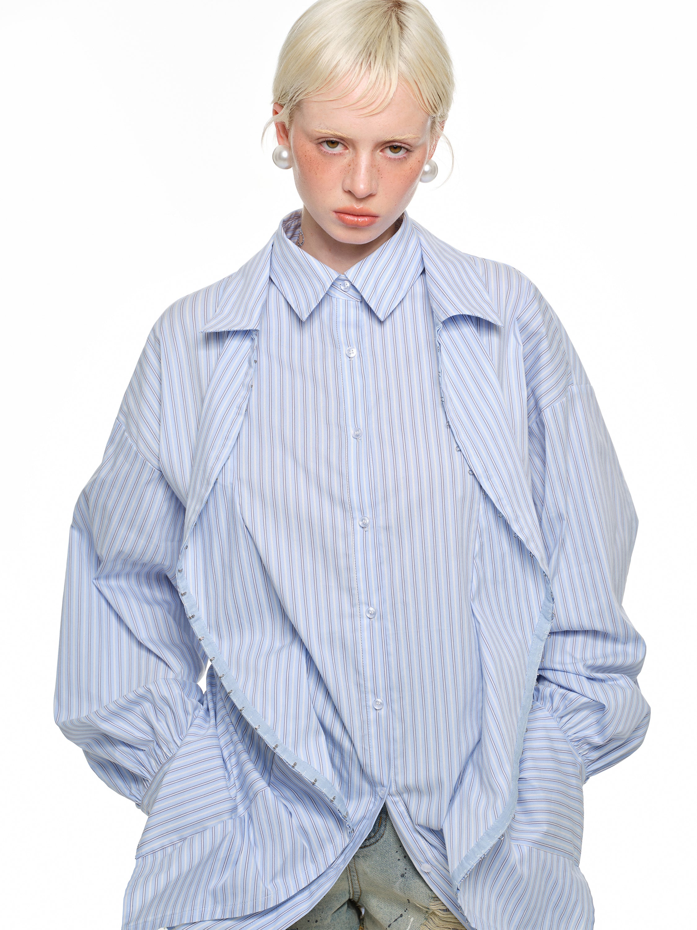 Oversized Layered Stripe Shirt