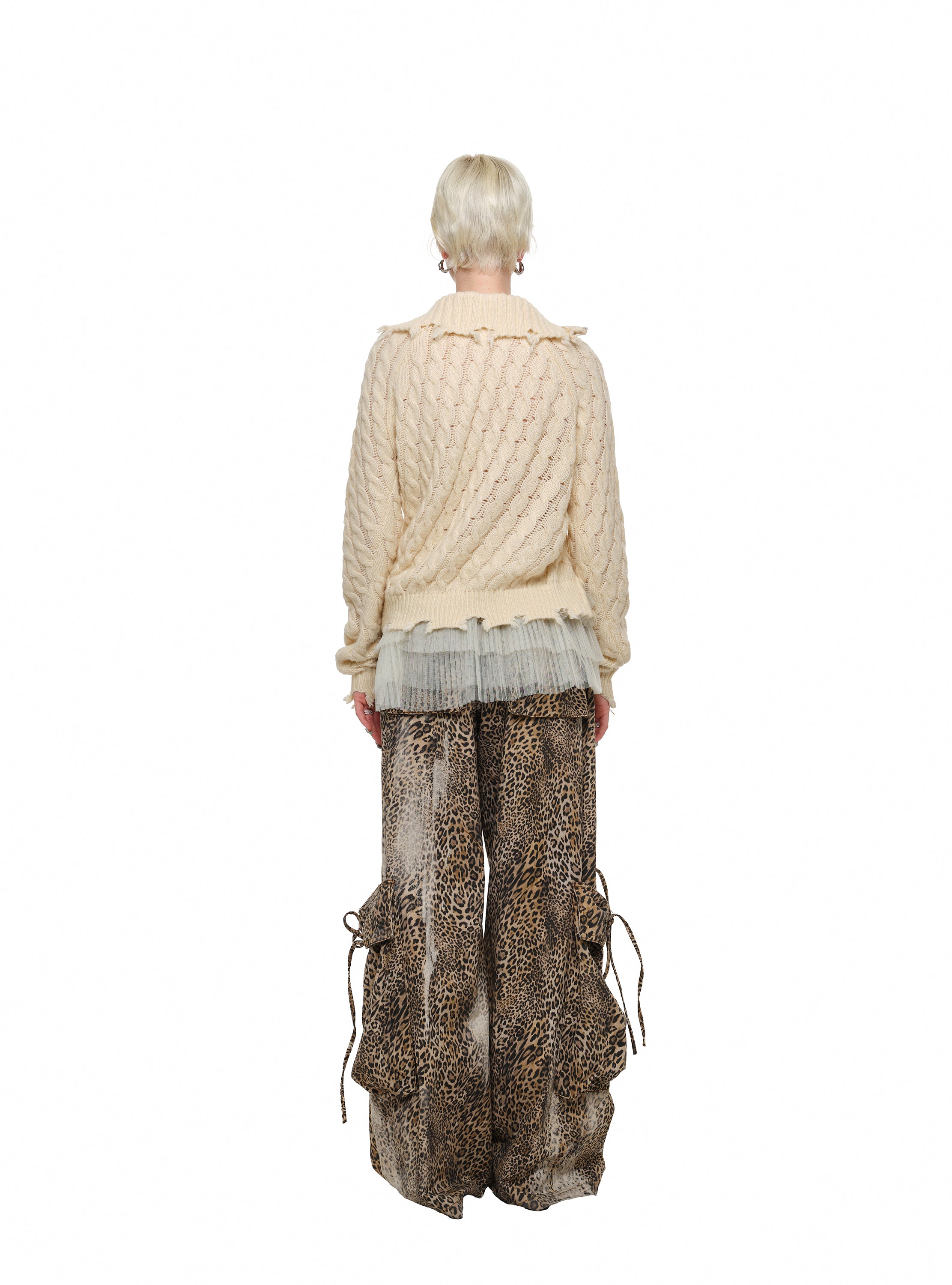 Twist Front Zip Knit