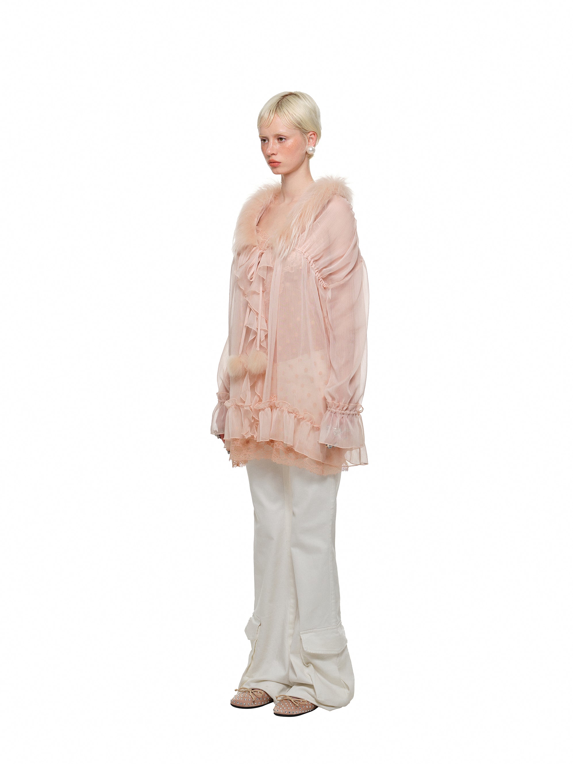 Cloudlight Sheer Tie Blouse