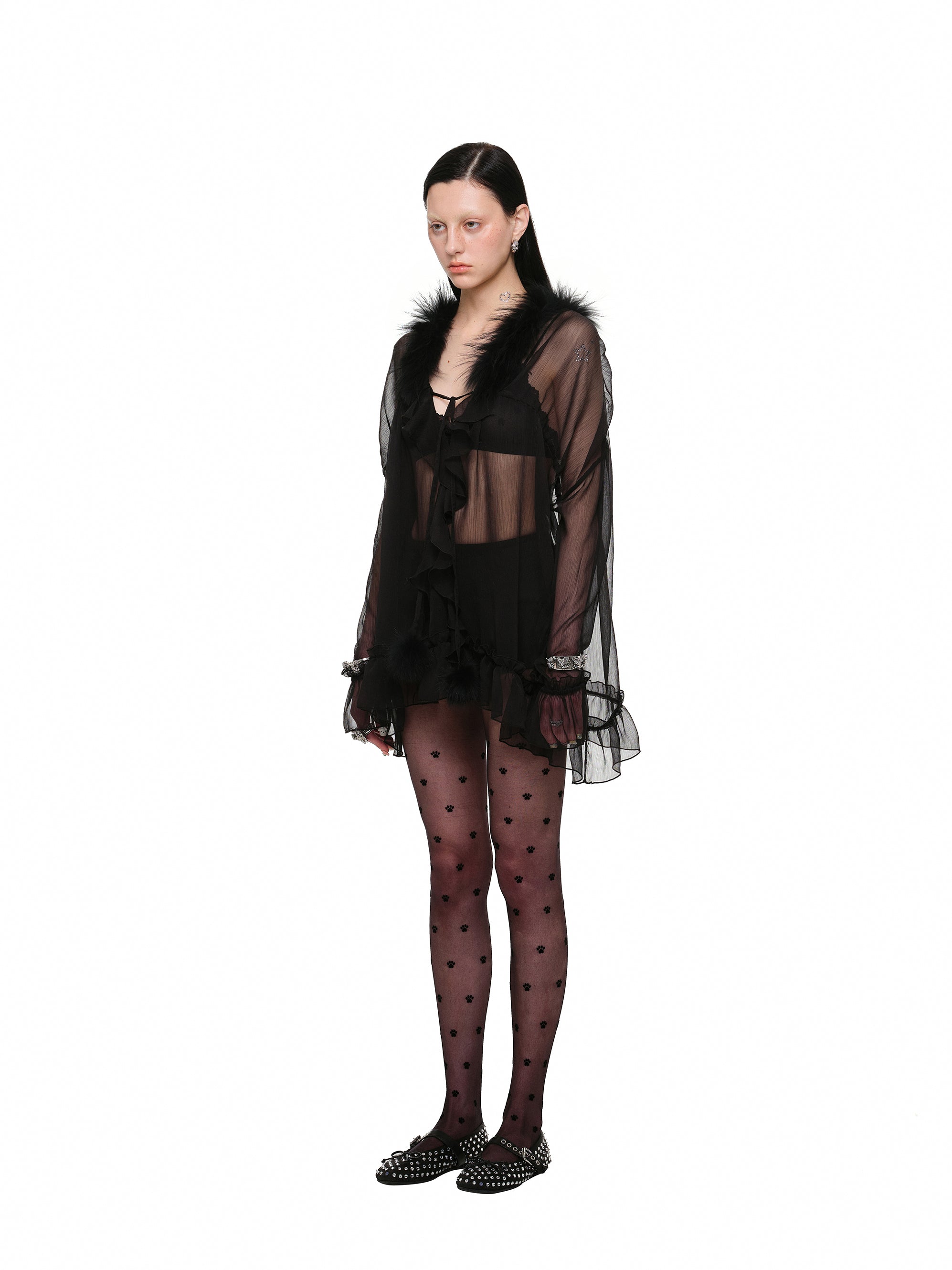 Cloudlight Sheer Tie Blouse