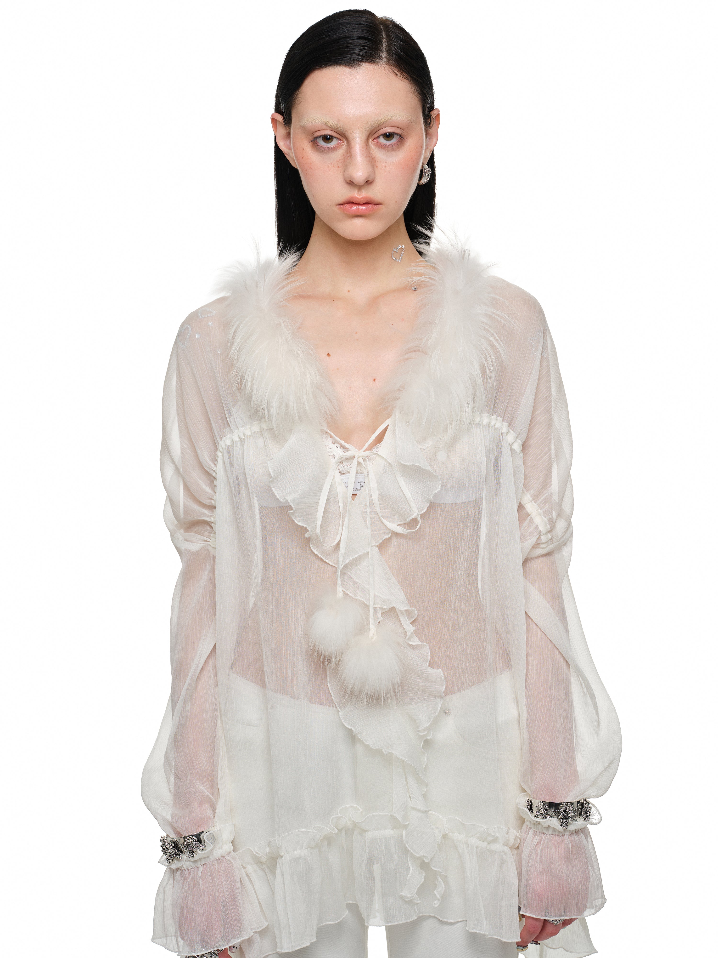 Cloudlight Sheer Tie Blouse