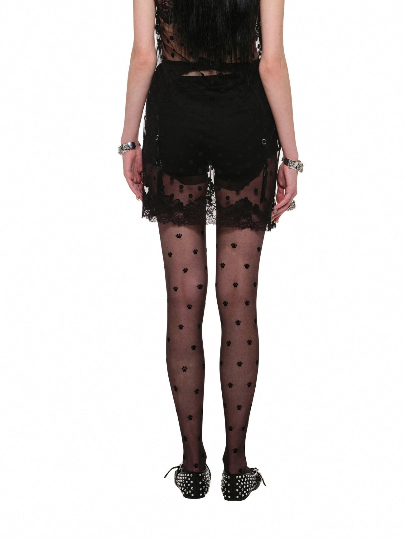 Strumpfhose mit Pfotenpunkten