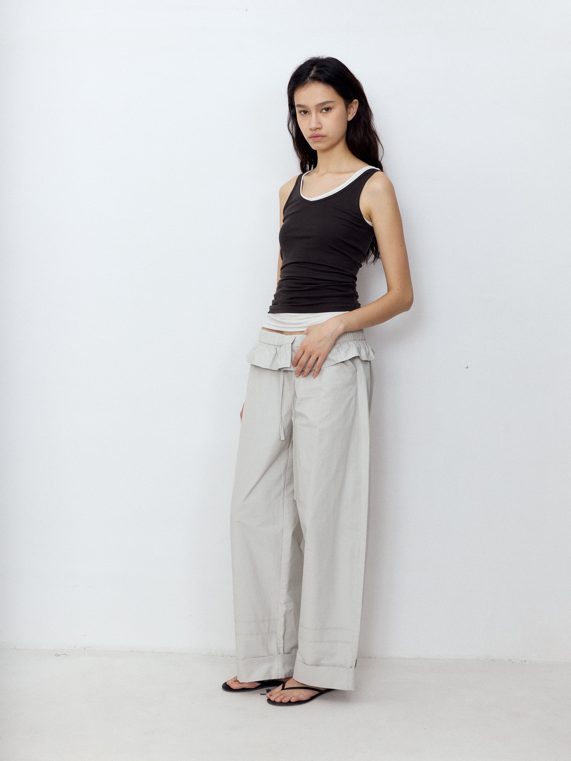 Foldover Waist Pants