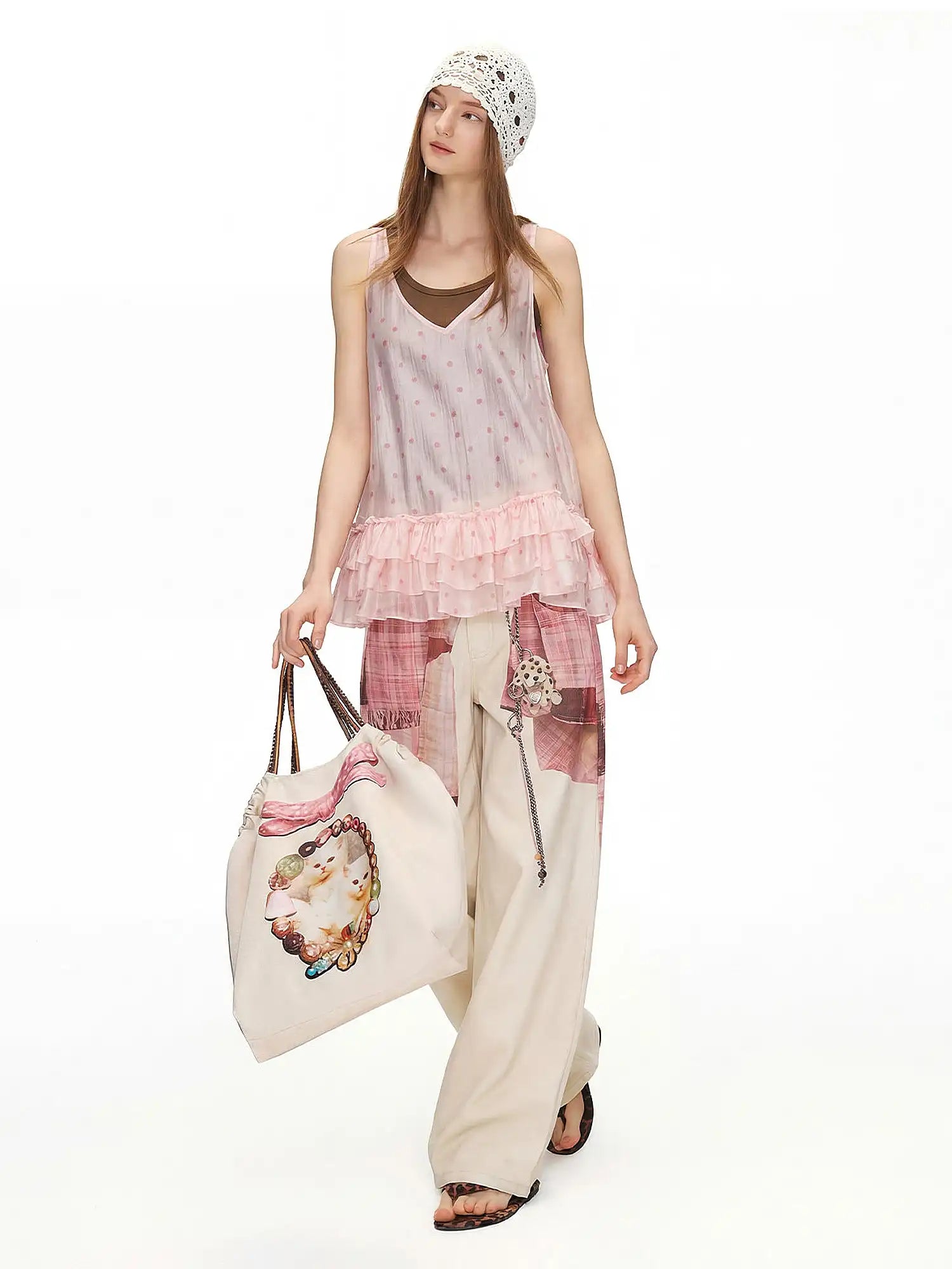 Outtheblue Y2K Puppy Wide-Leg Palazzo Pants | Canton Collective