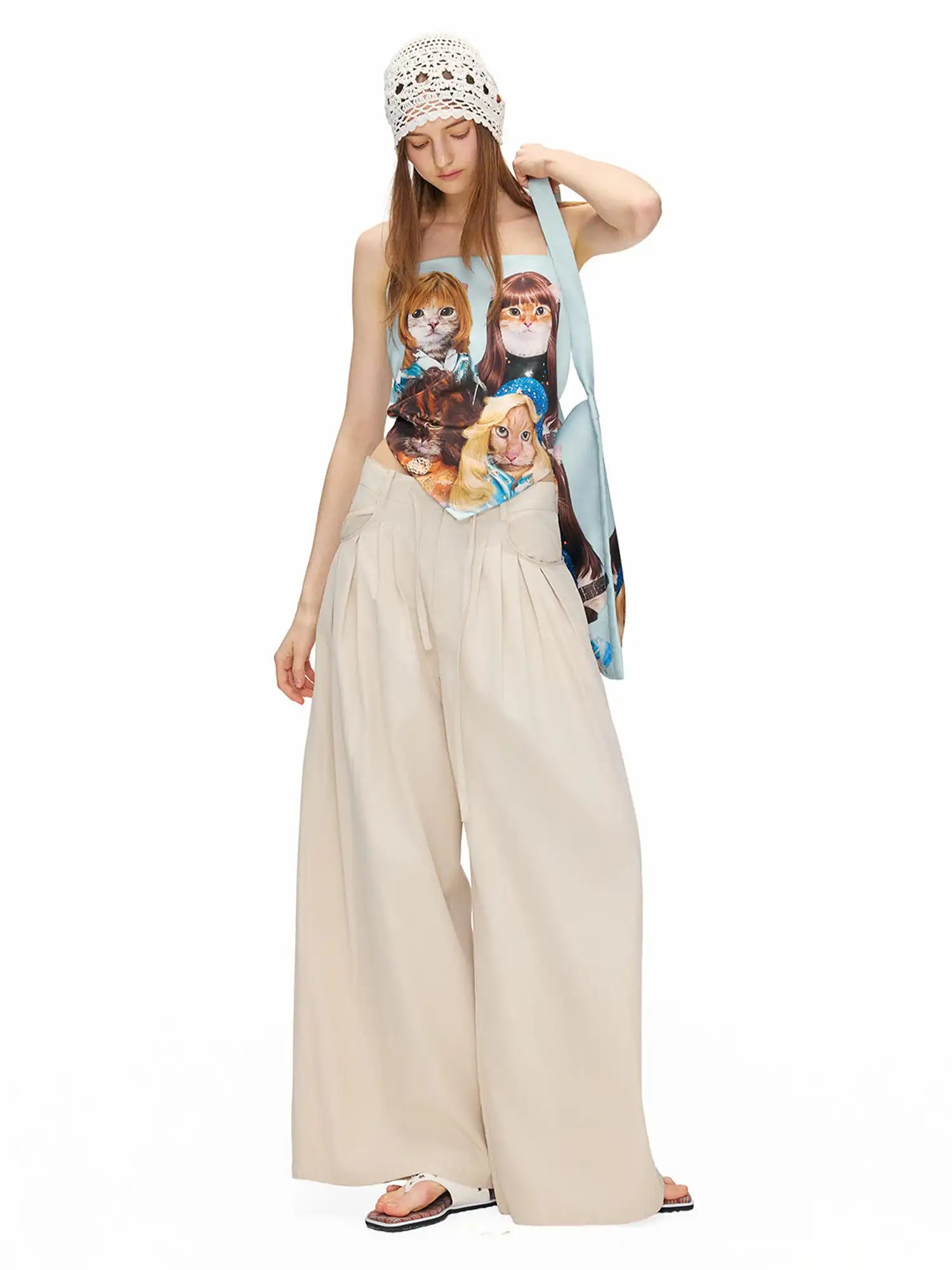 Outtheblue Vintage Party Cat Asymmetric Draped Cami Top | Canton Collective