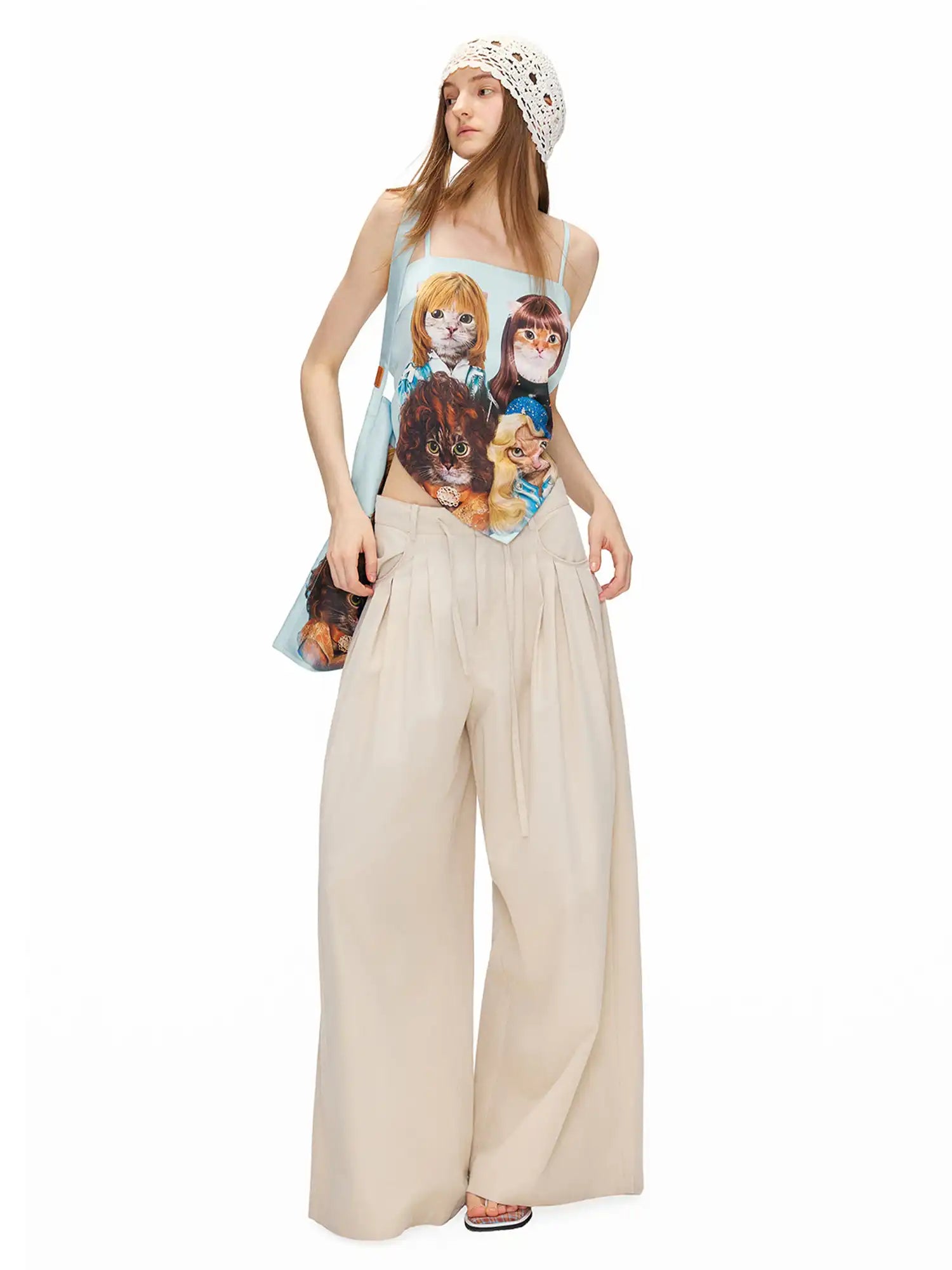 Outtheblue Vintage Party Cat Asymmetric Draped Cami Top | Canton Collective