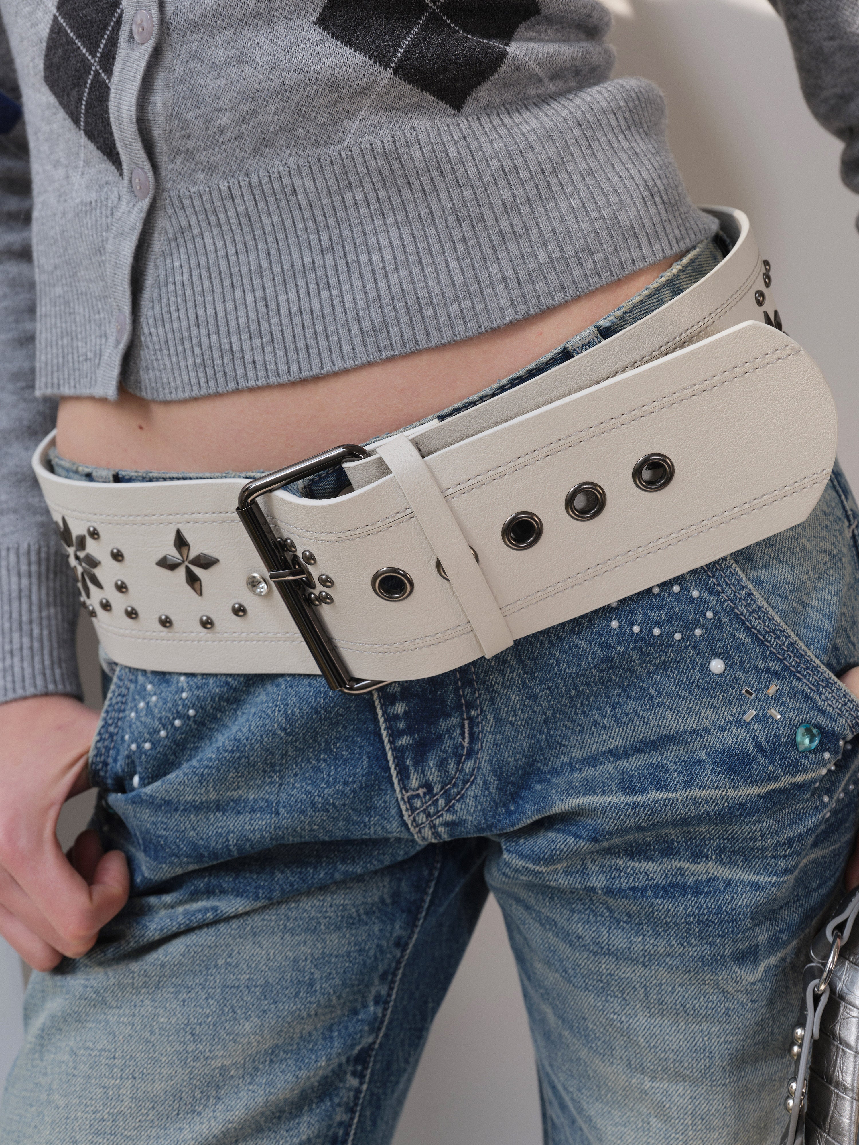 Punk rivet wide belt