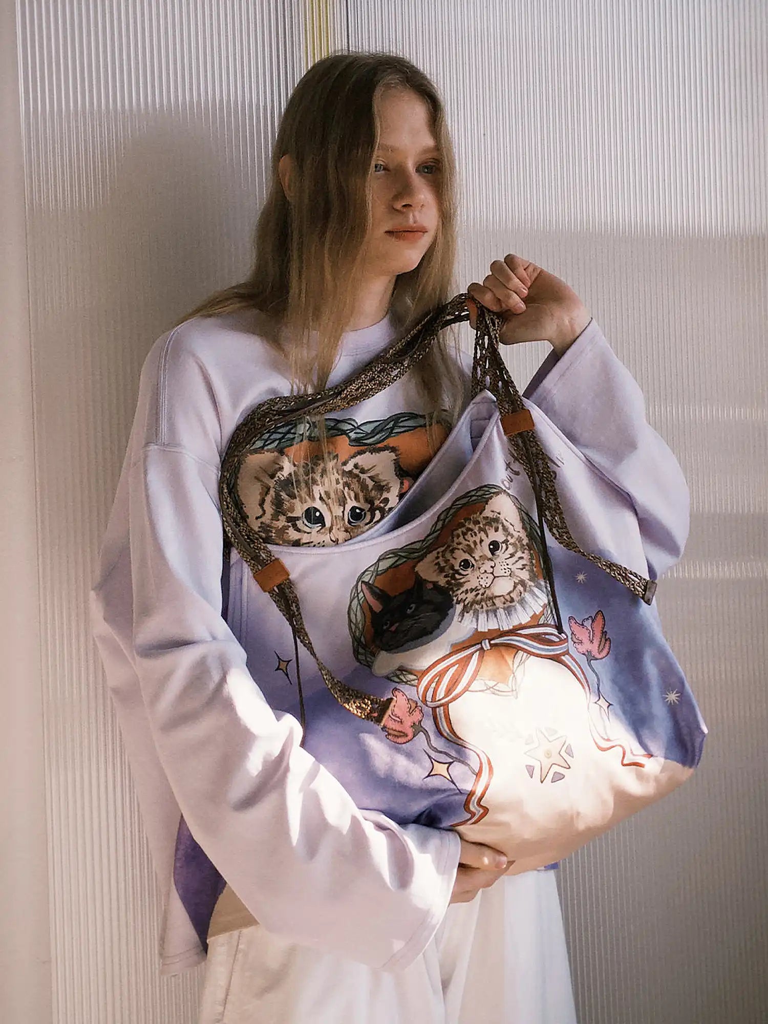 Outtheblue Whimsical Cat Purple Tote Bag | Canton Collective