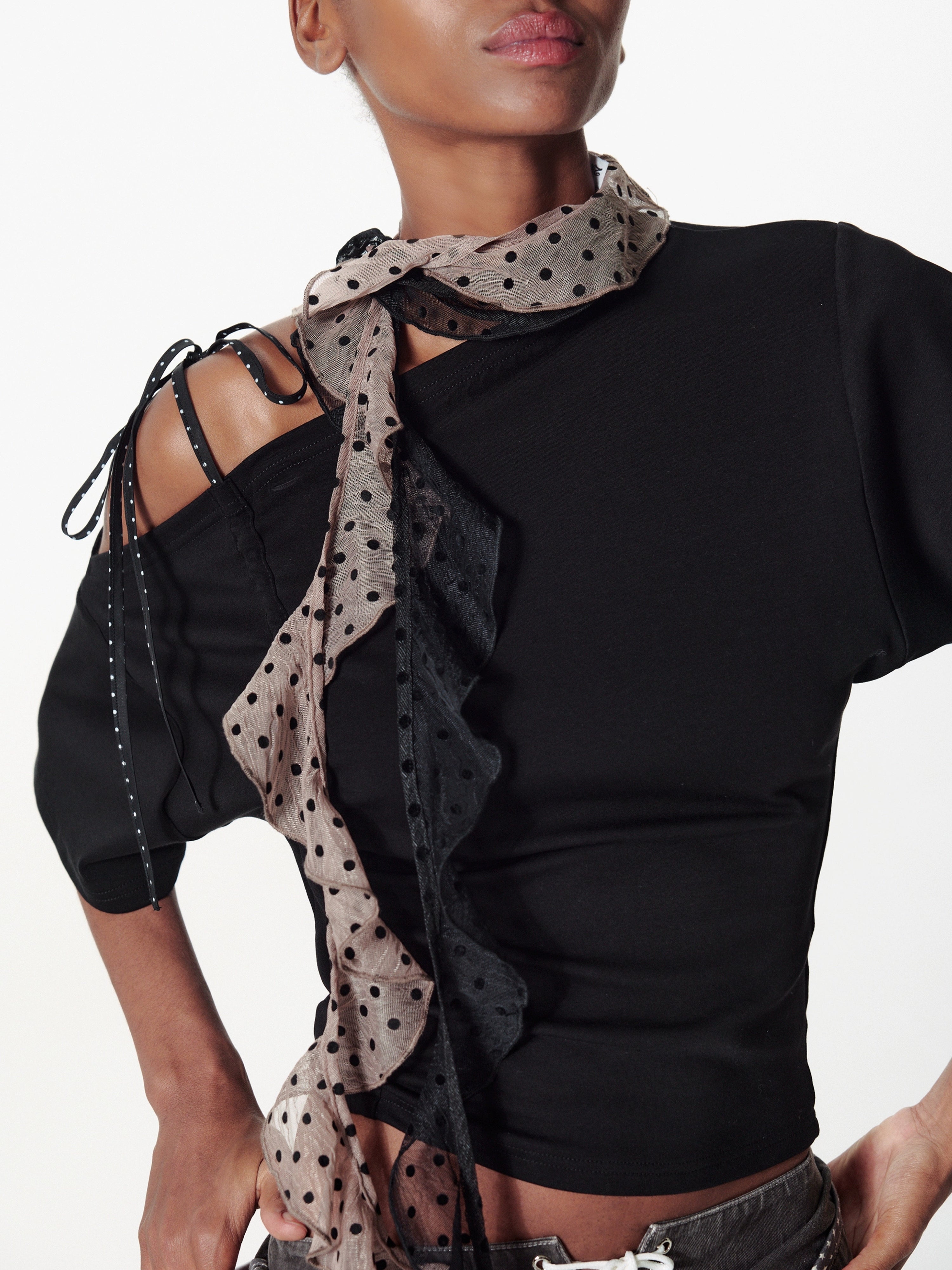 レタスドットメッシュネクタイ