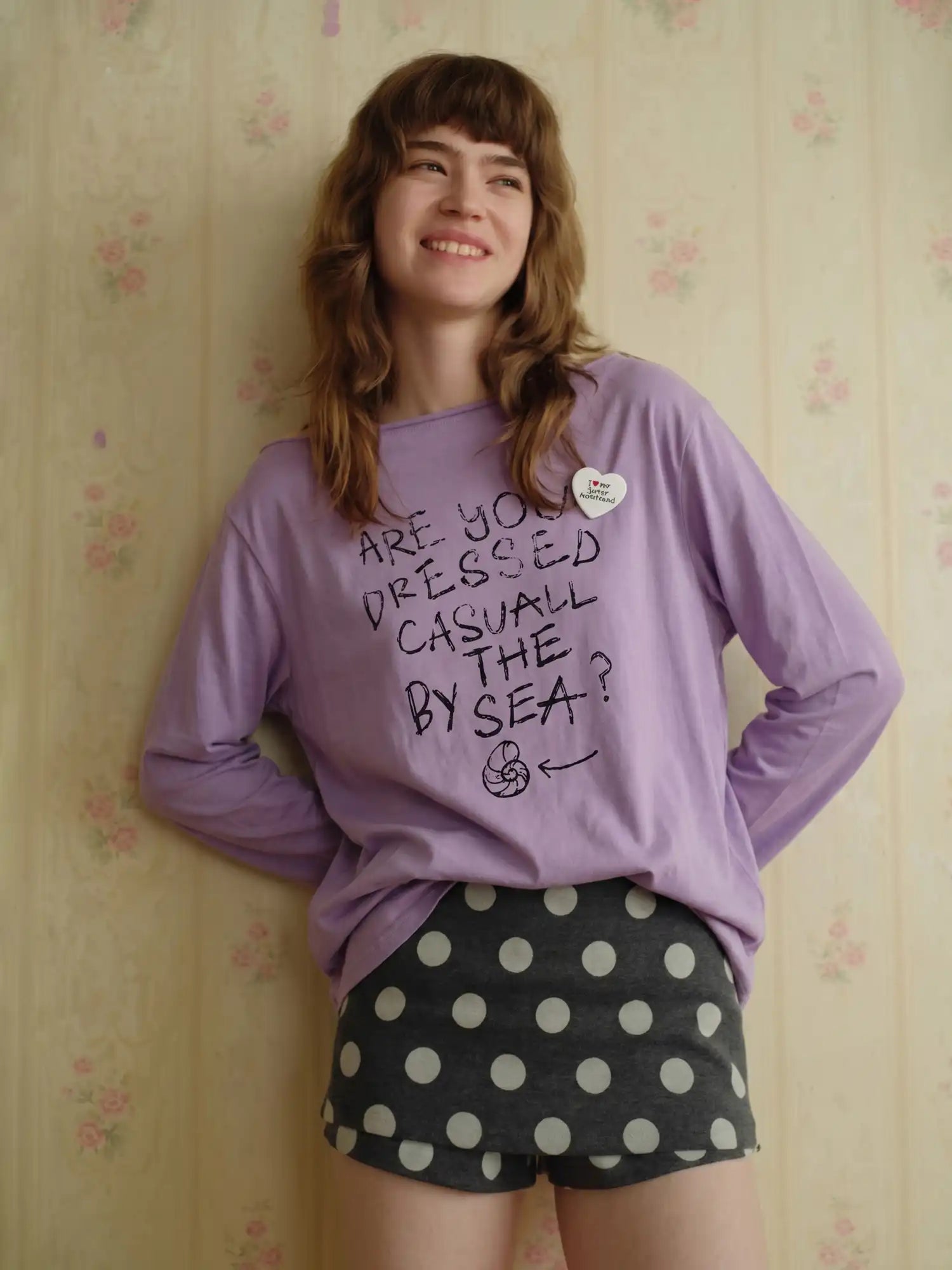 Coastal Graphic Slogan Long Sleeve Top