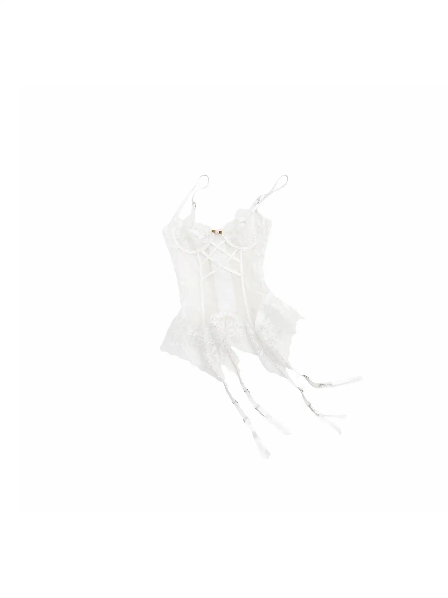Romantic Sheer Rose Lace Bustier Corset Top
