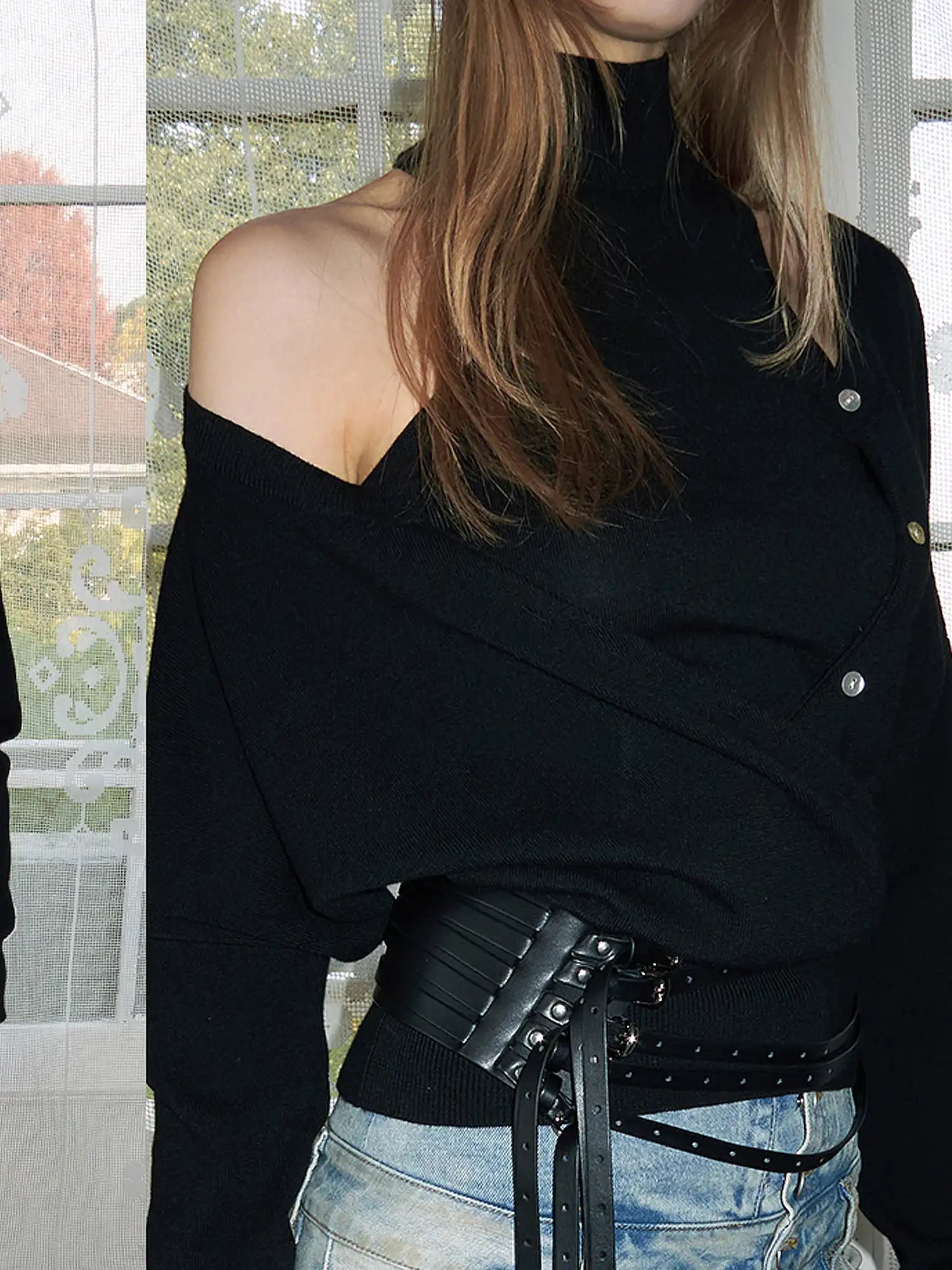 1Jinn Studio 2-in-1 Turtleneck Vest Cardigan | Canton Collective