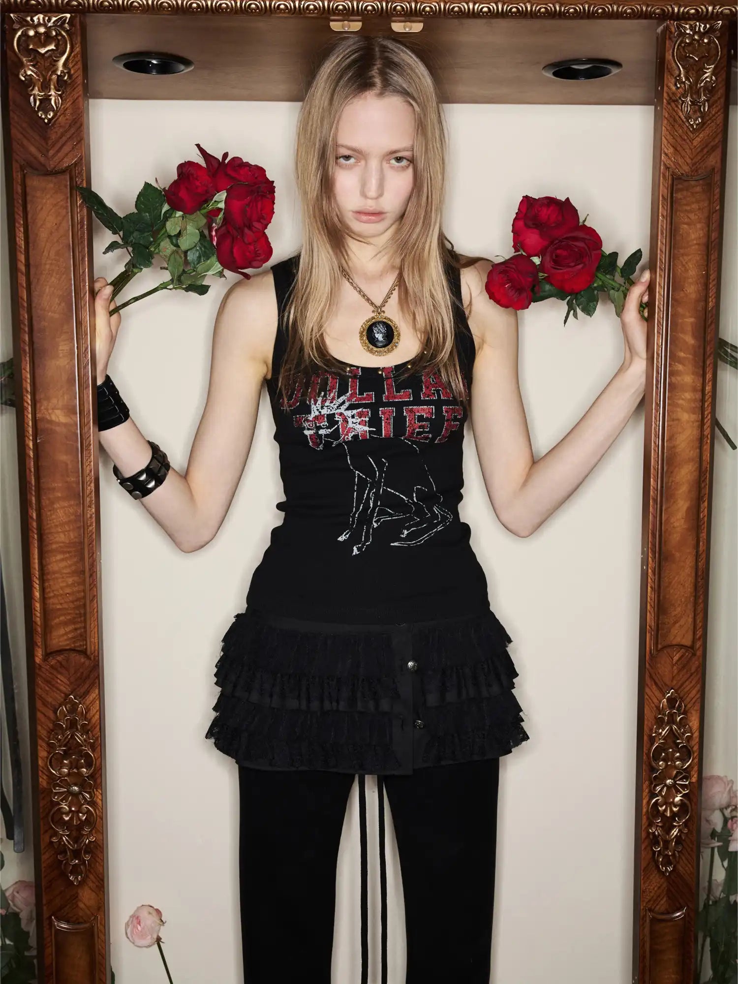 1Jinn Studio 2000s Y2K fitted U Neck Studded Tank Top | Canton Collective