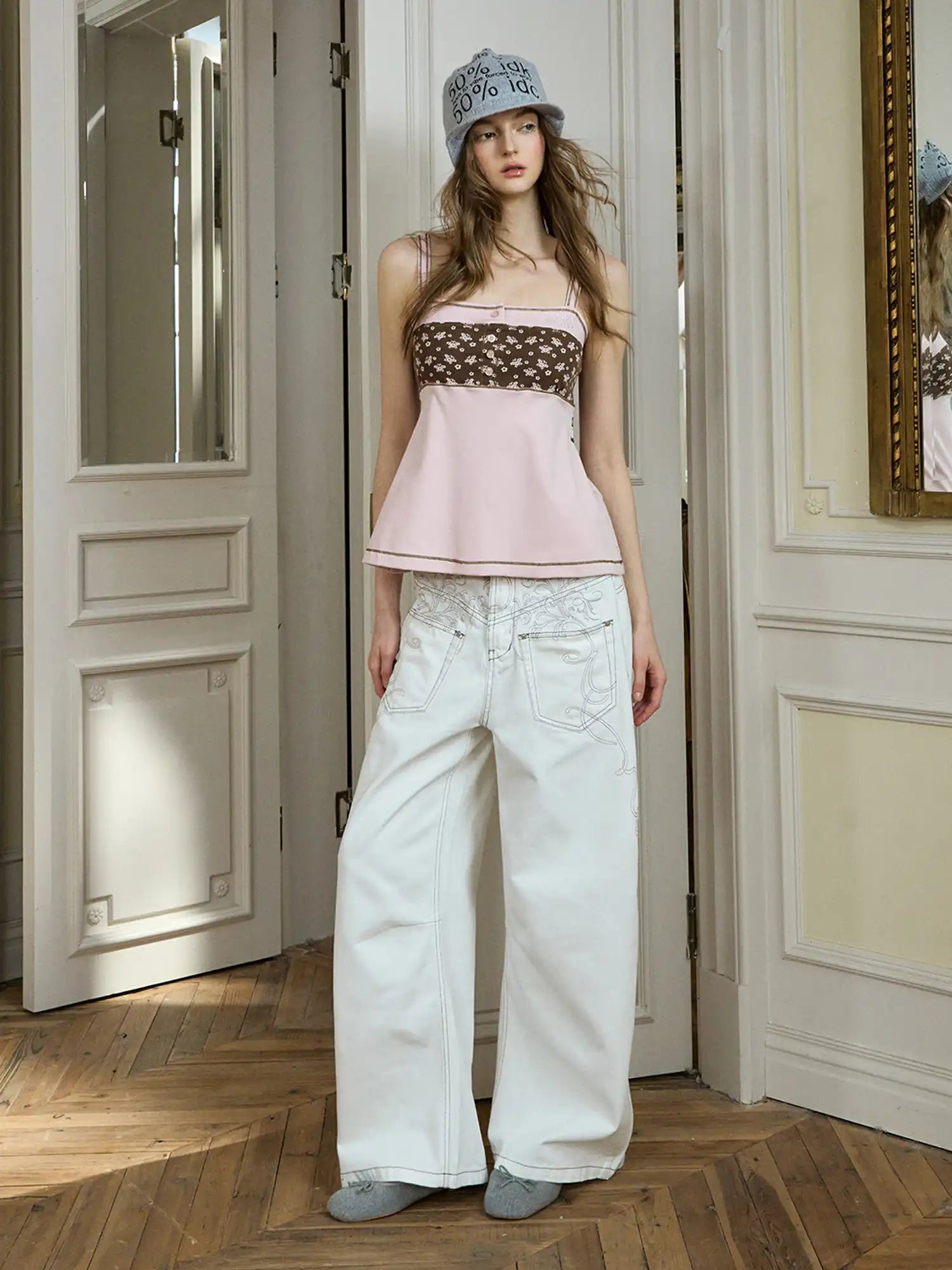 Deleteex Adjustable Tie Straps Floral Babydoll Cami Top | Canton Collective