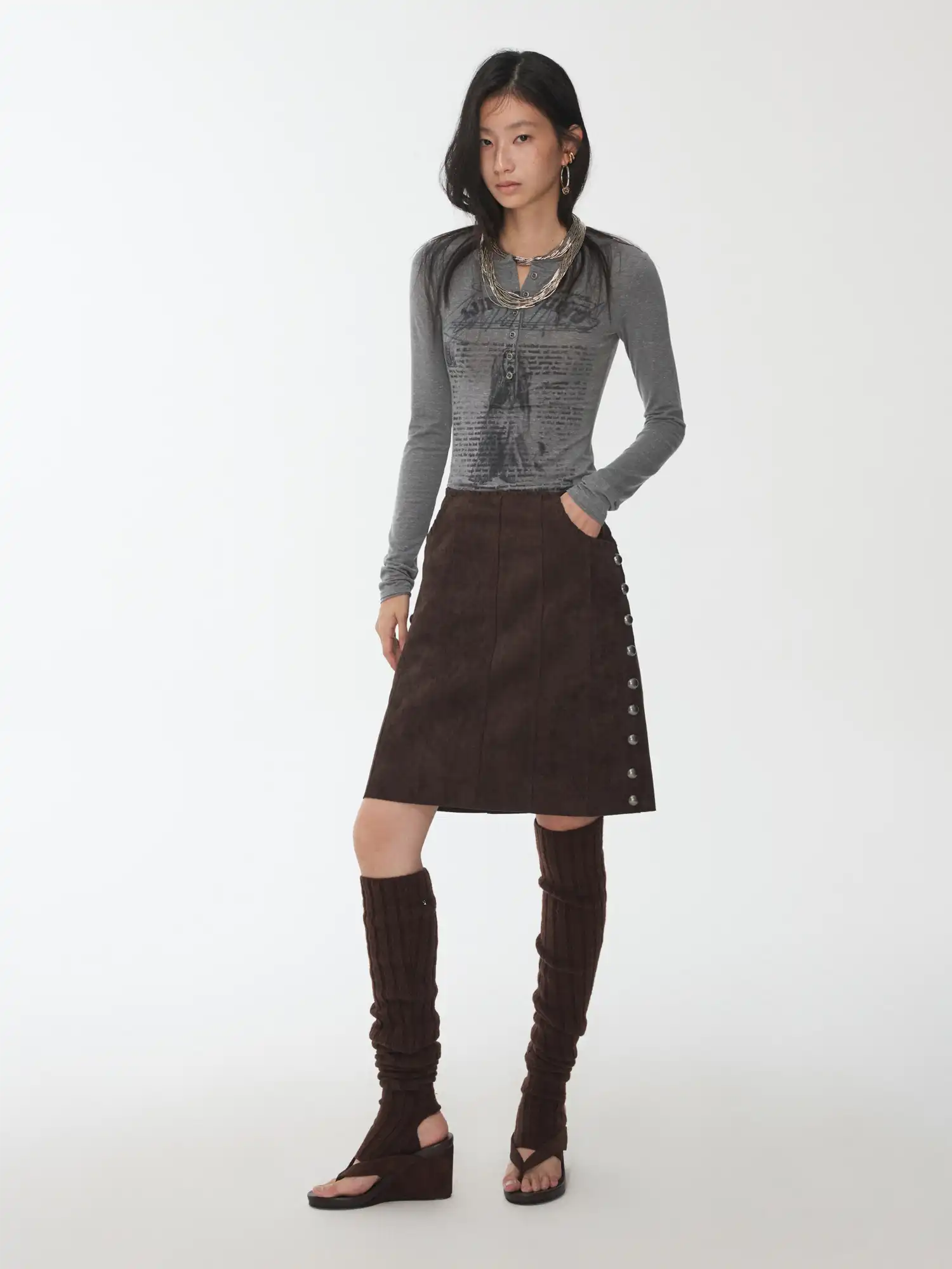 1Jinn Studio Animal Print Henley Top | Canton Collective