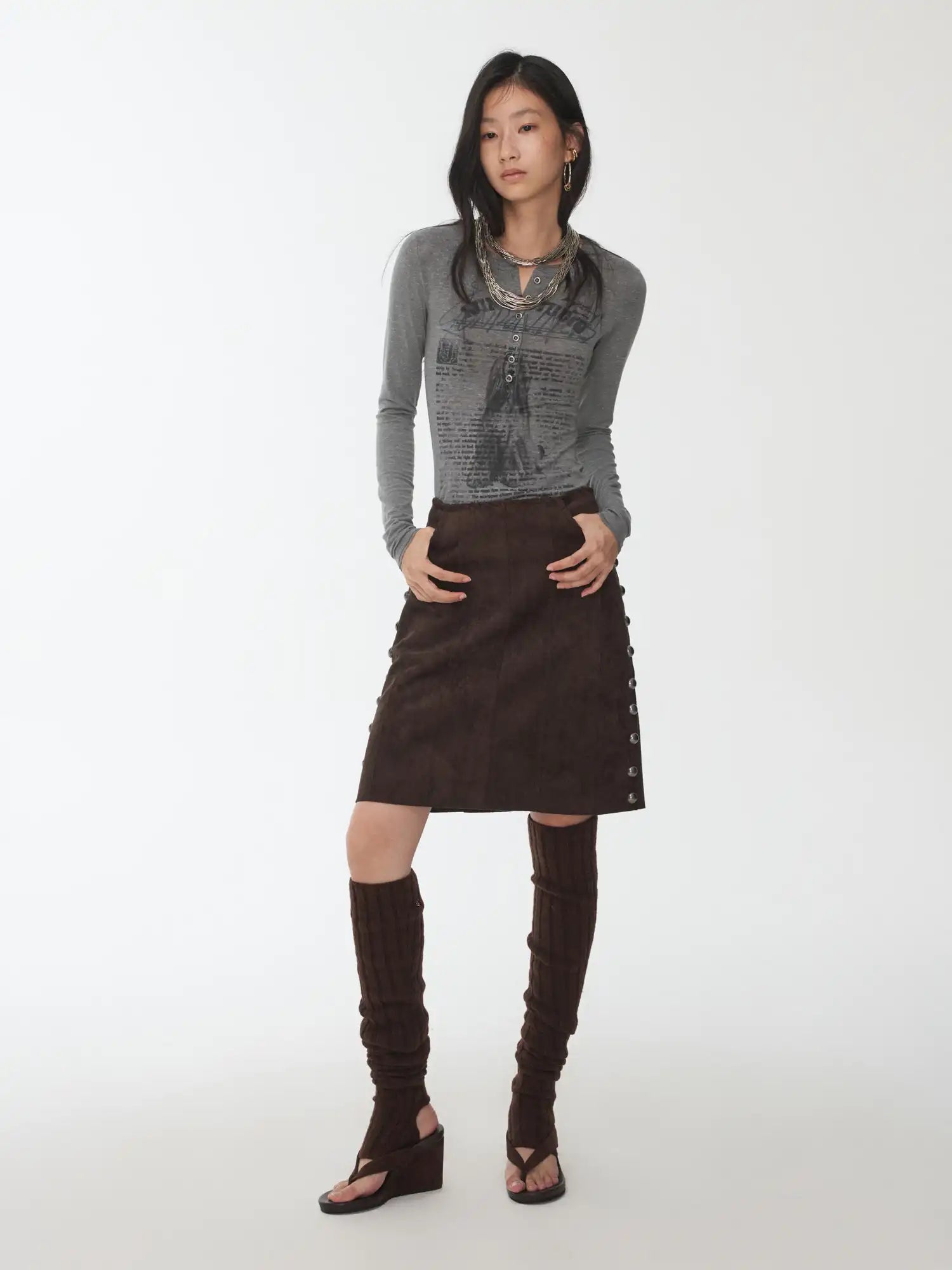 1Jinn Studio Animal Print Henley Top | Canton Collective