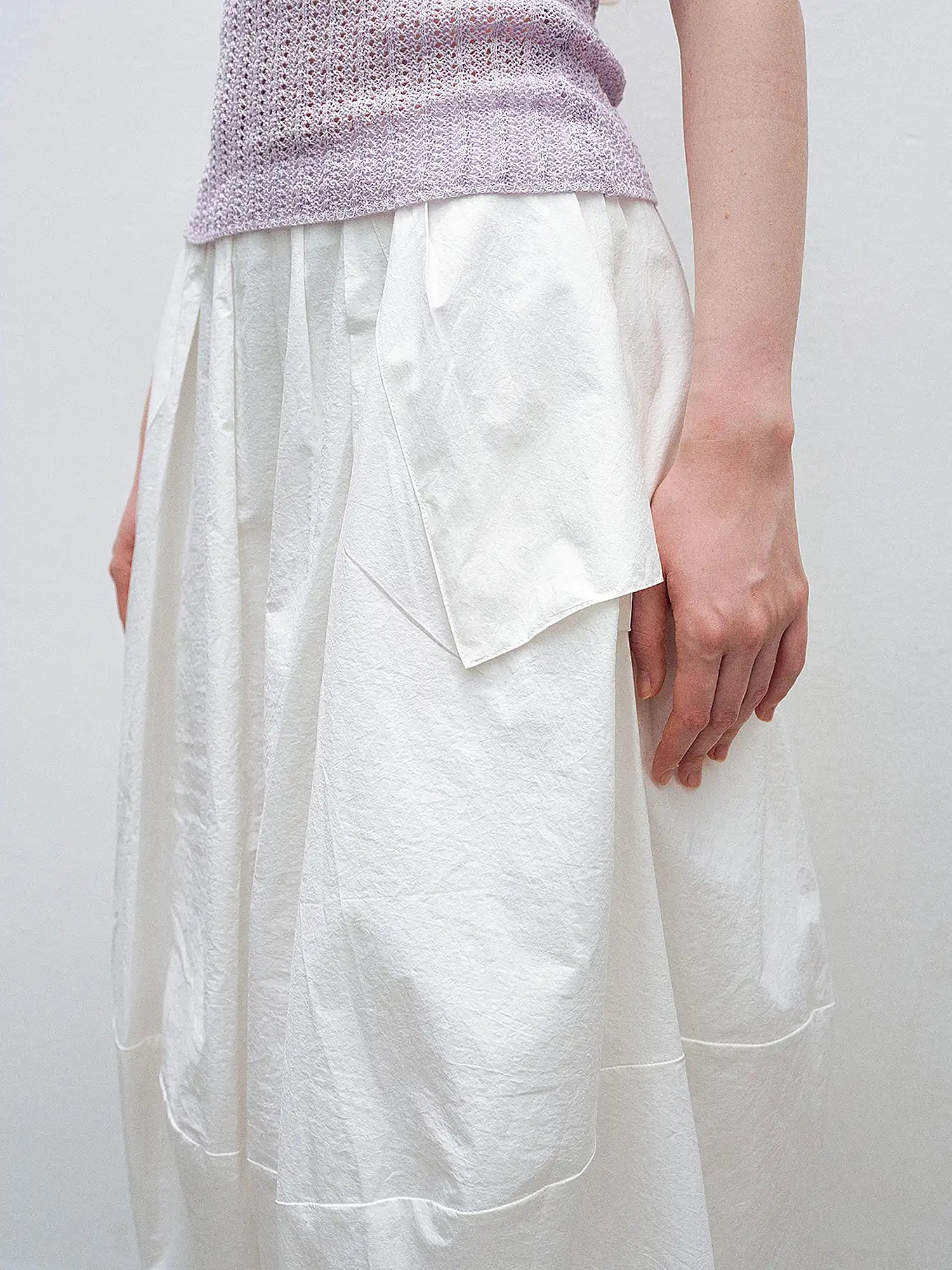 CantonCollective Design Asymmetric Hem Midi Bubble Skirt | Canton Collective