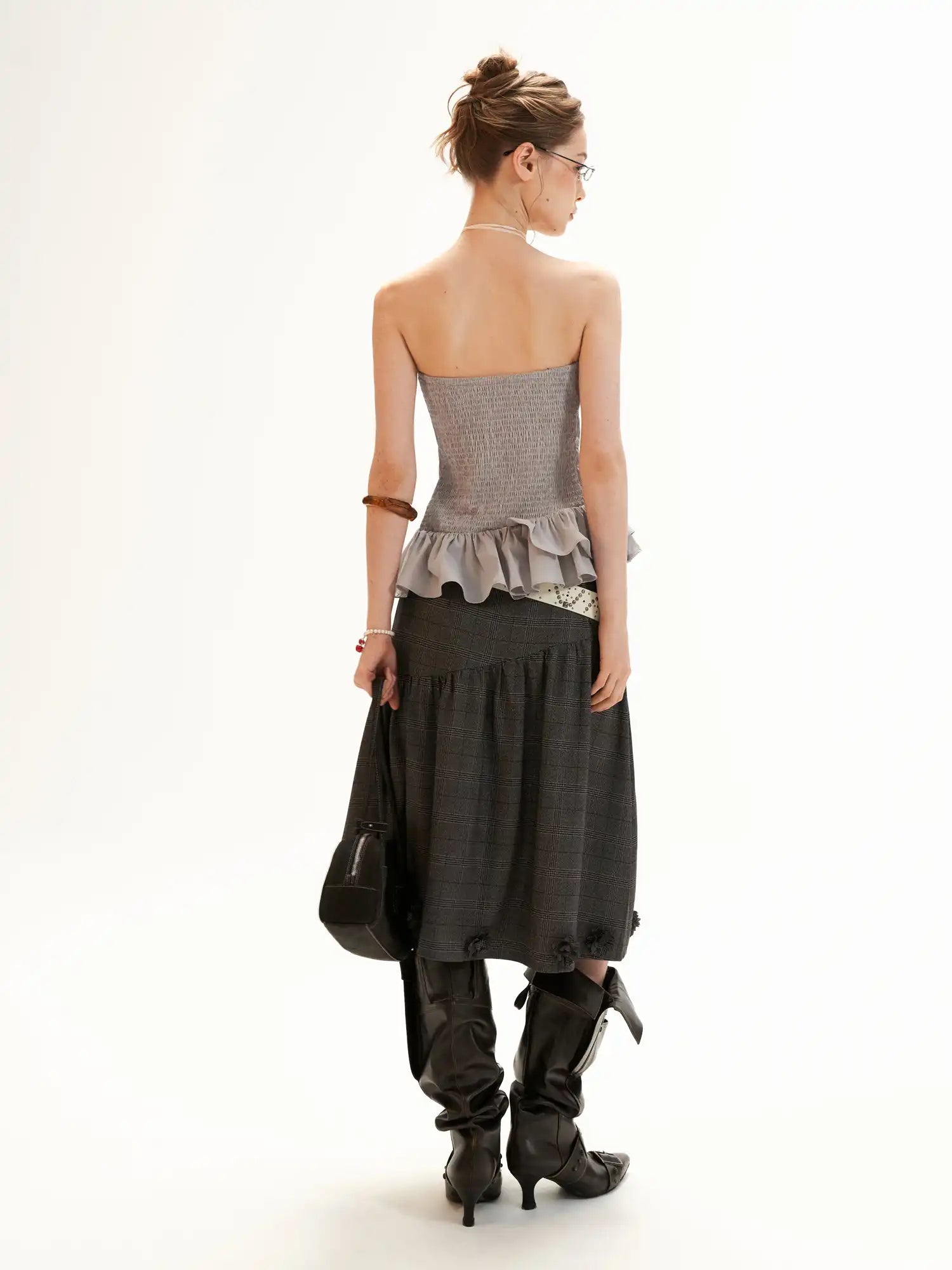 MAMC Asymmetric Ruched Strapless Bustier Top | Canton Collective
