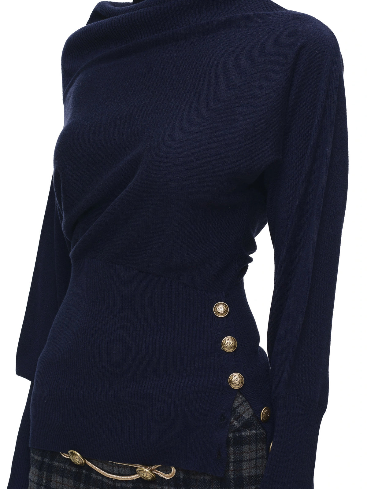 1Jinn Studio Asymmetric Turtleneck Knit Long Sleeve Top | Canton Collective