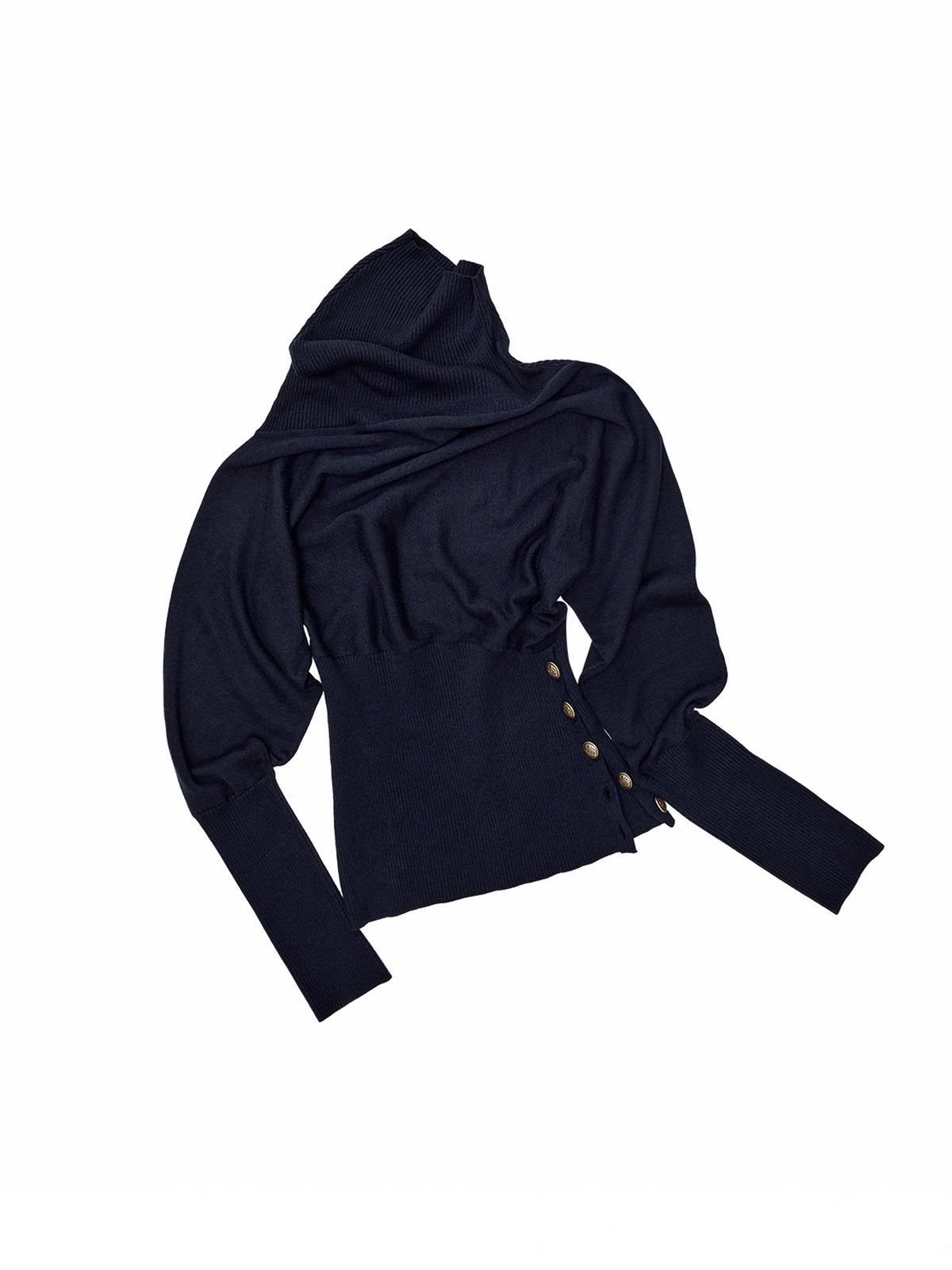 1Jinn Studio Asymmetric Turtleneck Knit Long Sleeve Top | Canton Collective