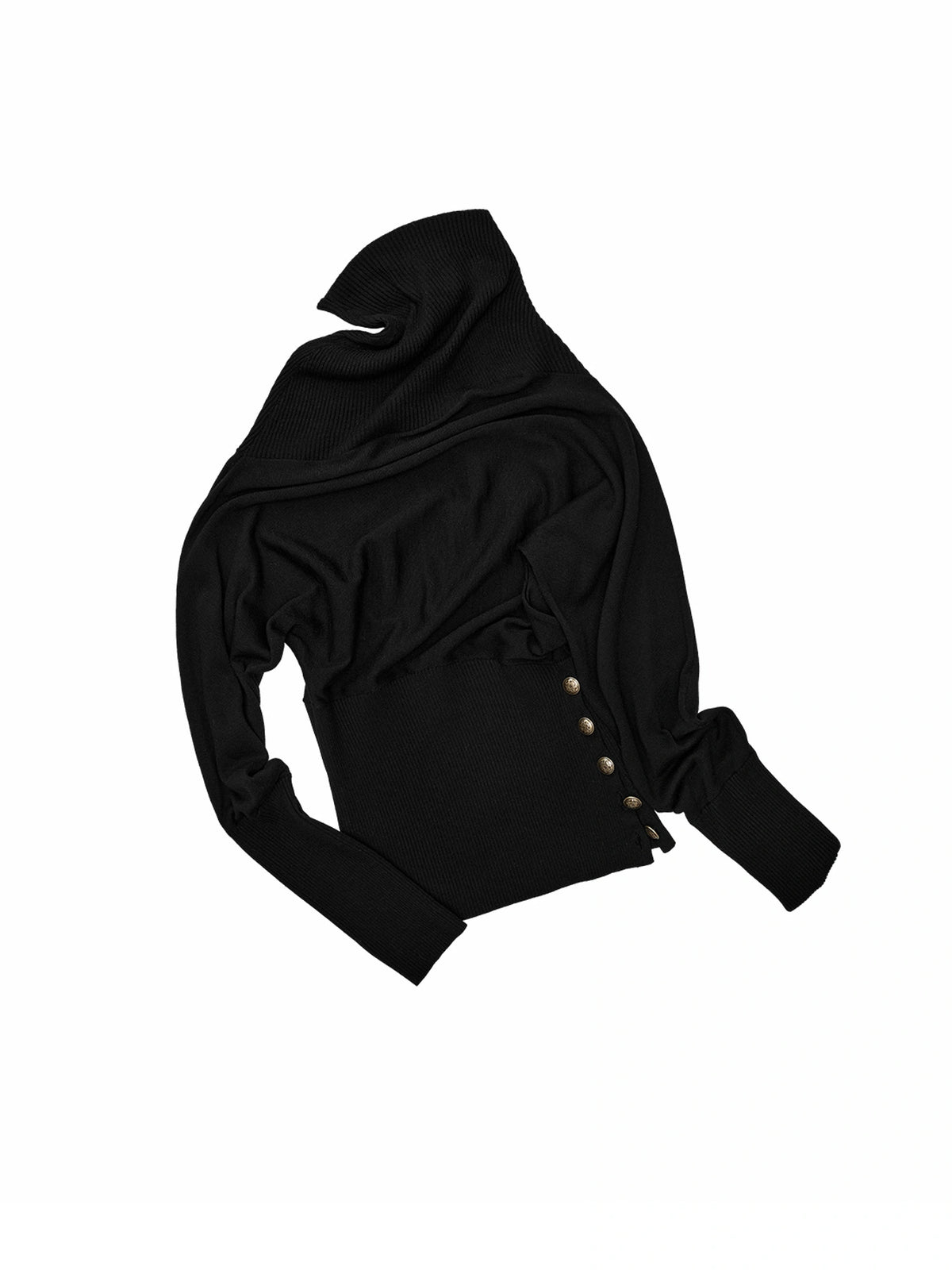 1Jinn Studio Asymmetric Turtleneck Knit Long Sleeve Top | Canton Collective