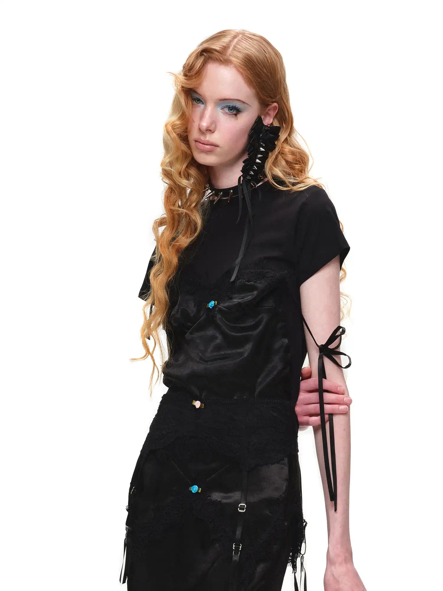 1Jinn Studio Asymmetrical Satin Lace Top | Canton Collective