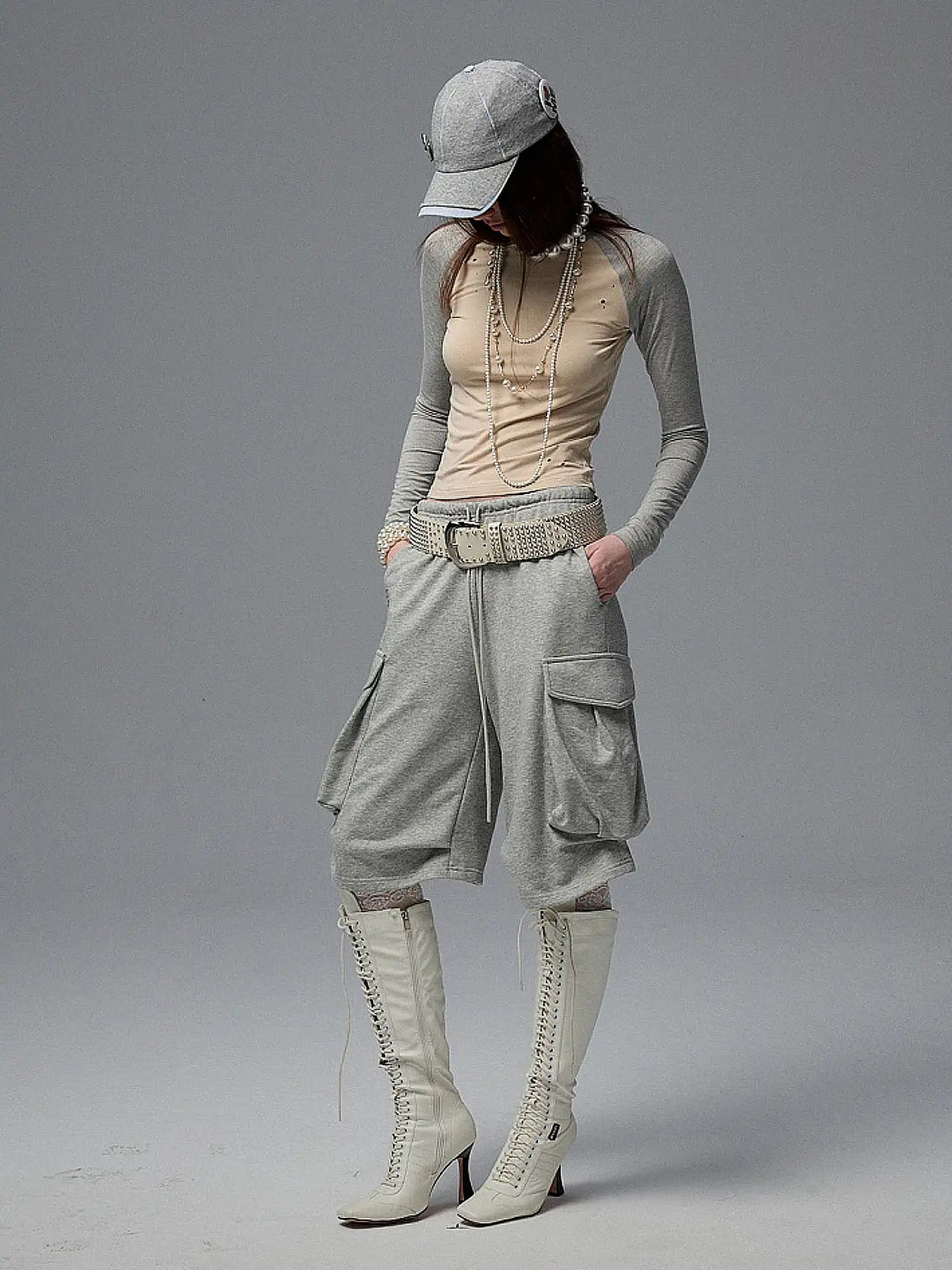 1Jinn Studio Baggy Cargo Cropped Pants | Canton Collective