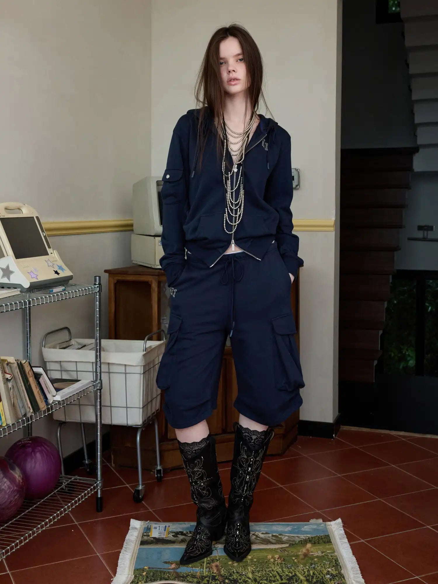 1Jinn Studio Baggy Cargo Cropped Pants | Canton Collective