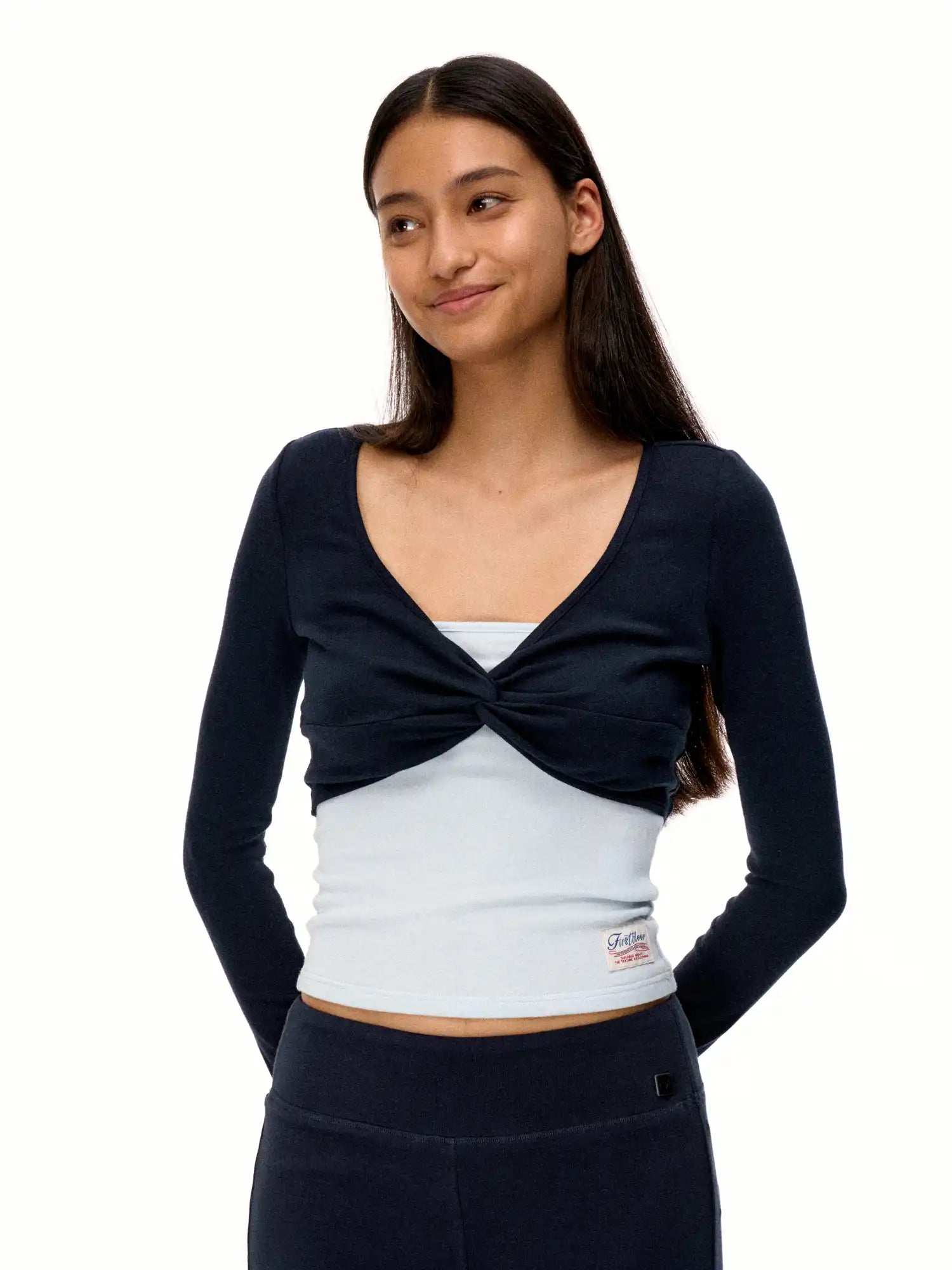 FirstFloor Ballet-Style Twist Long Sleeves Top | Canton Collective