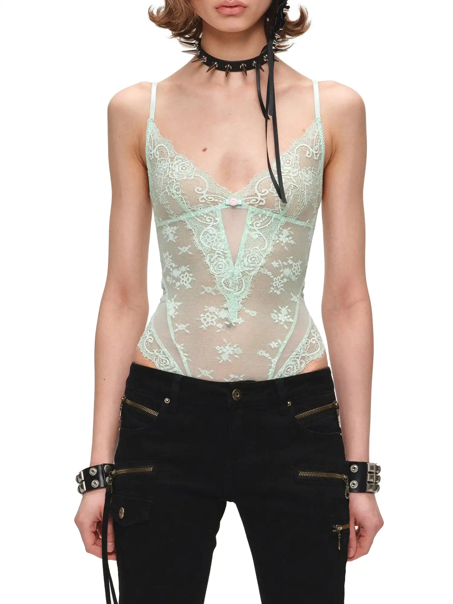 1Jinn Studio Balletcore Aesthetic Lace Bodysuit Top | Canton Collective