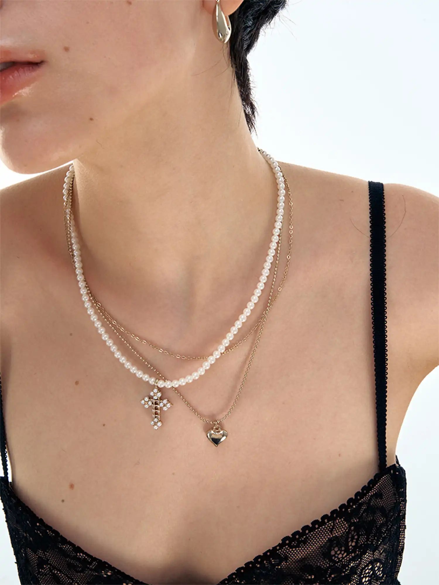1Jinn M2M Baroque Heart Pearl Chain | Canton Collective
