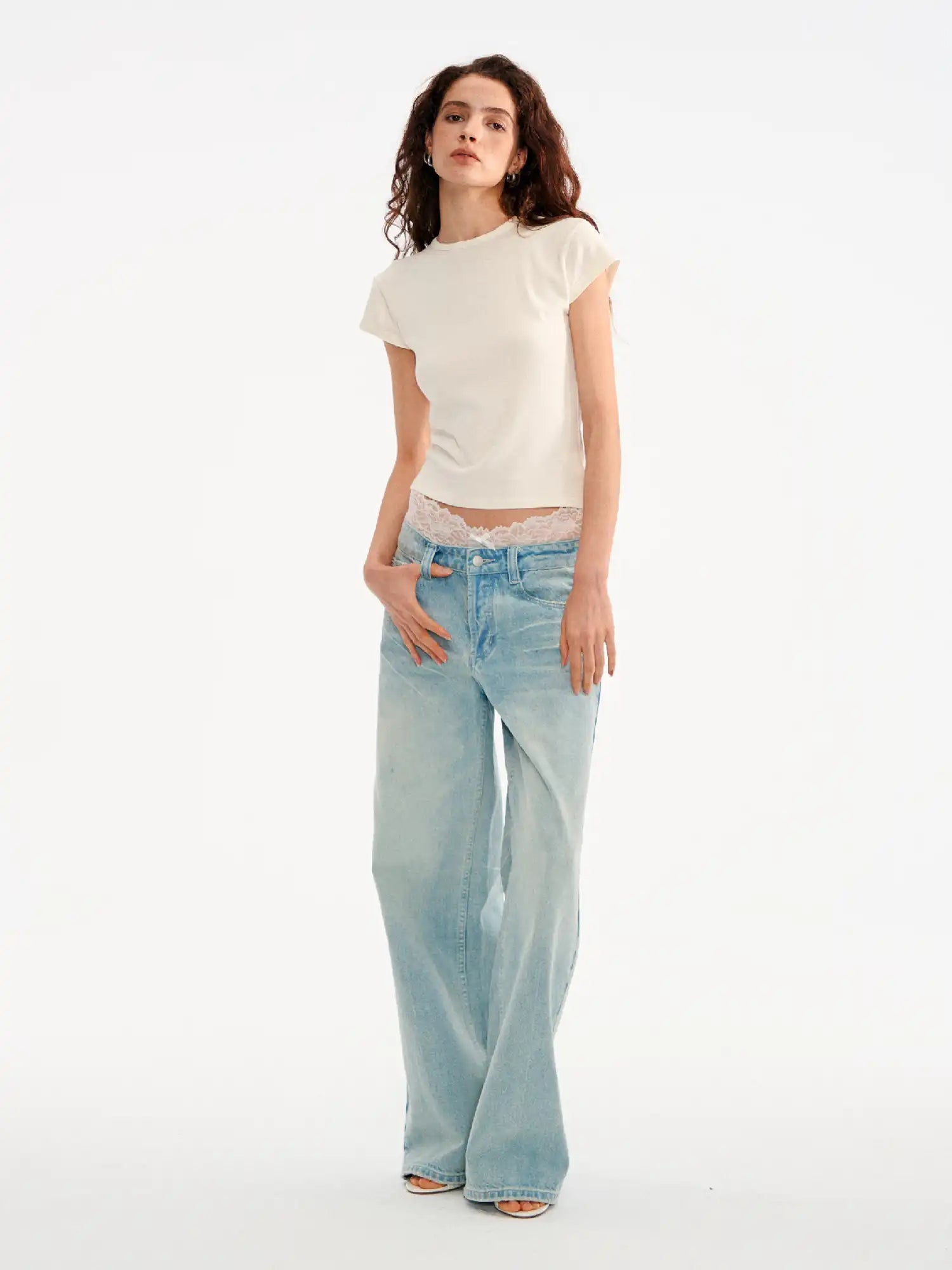Basic Brushed Fitted Cropped T Shirt