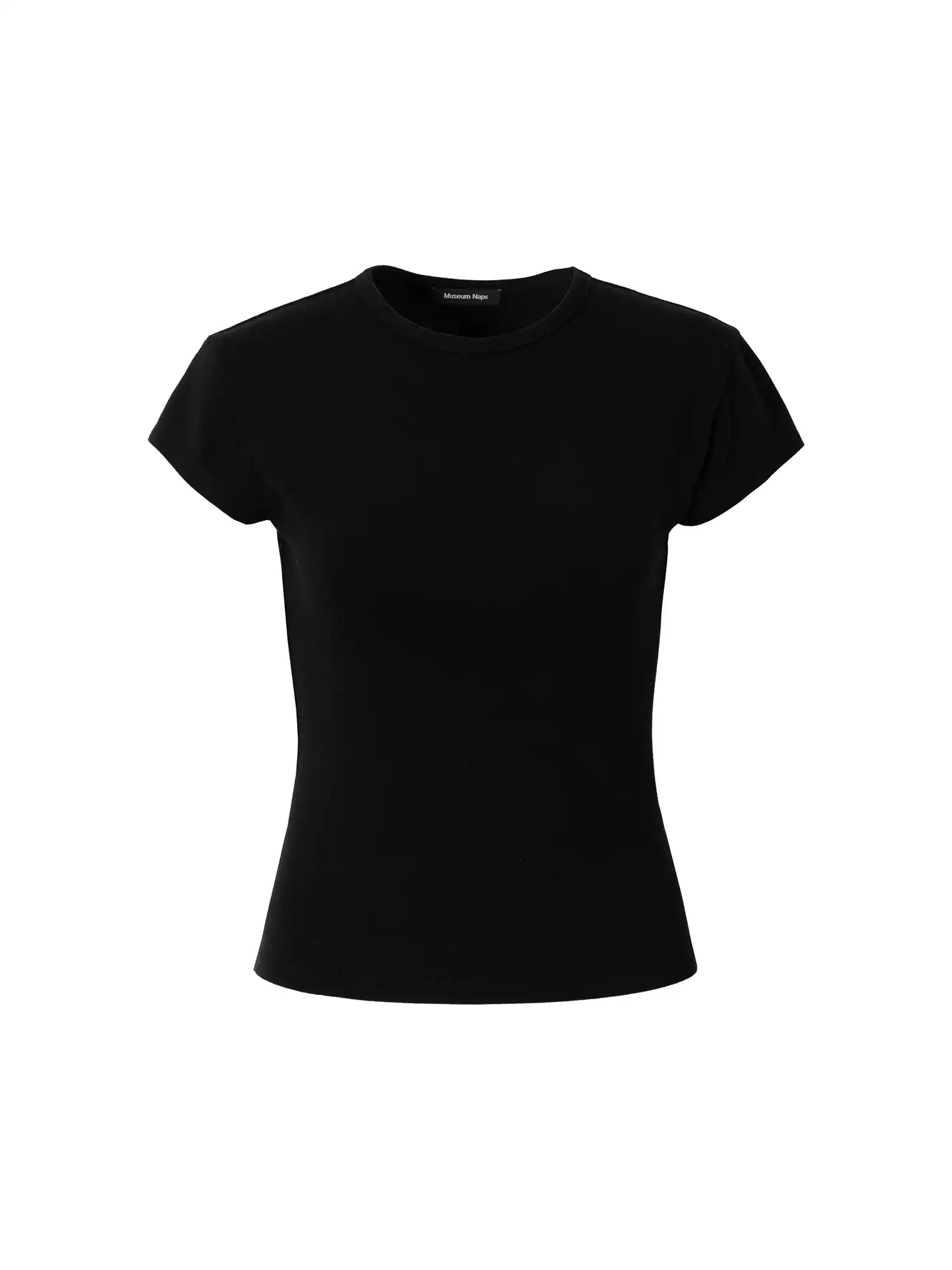 Basic Brushed Fitted Cropped T Shirt