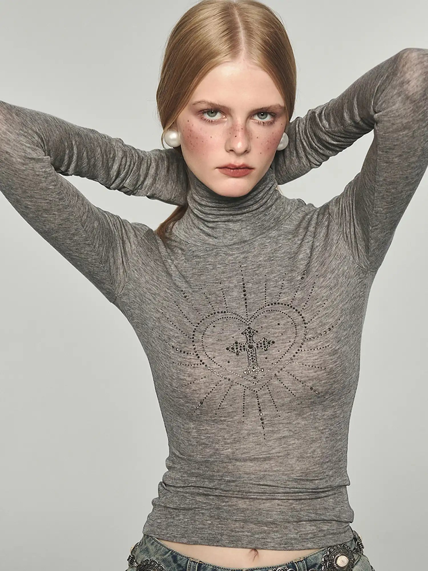 1Jinn Studio Basic High-Neck Rhinestone Top | Canton Collective