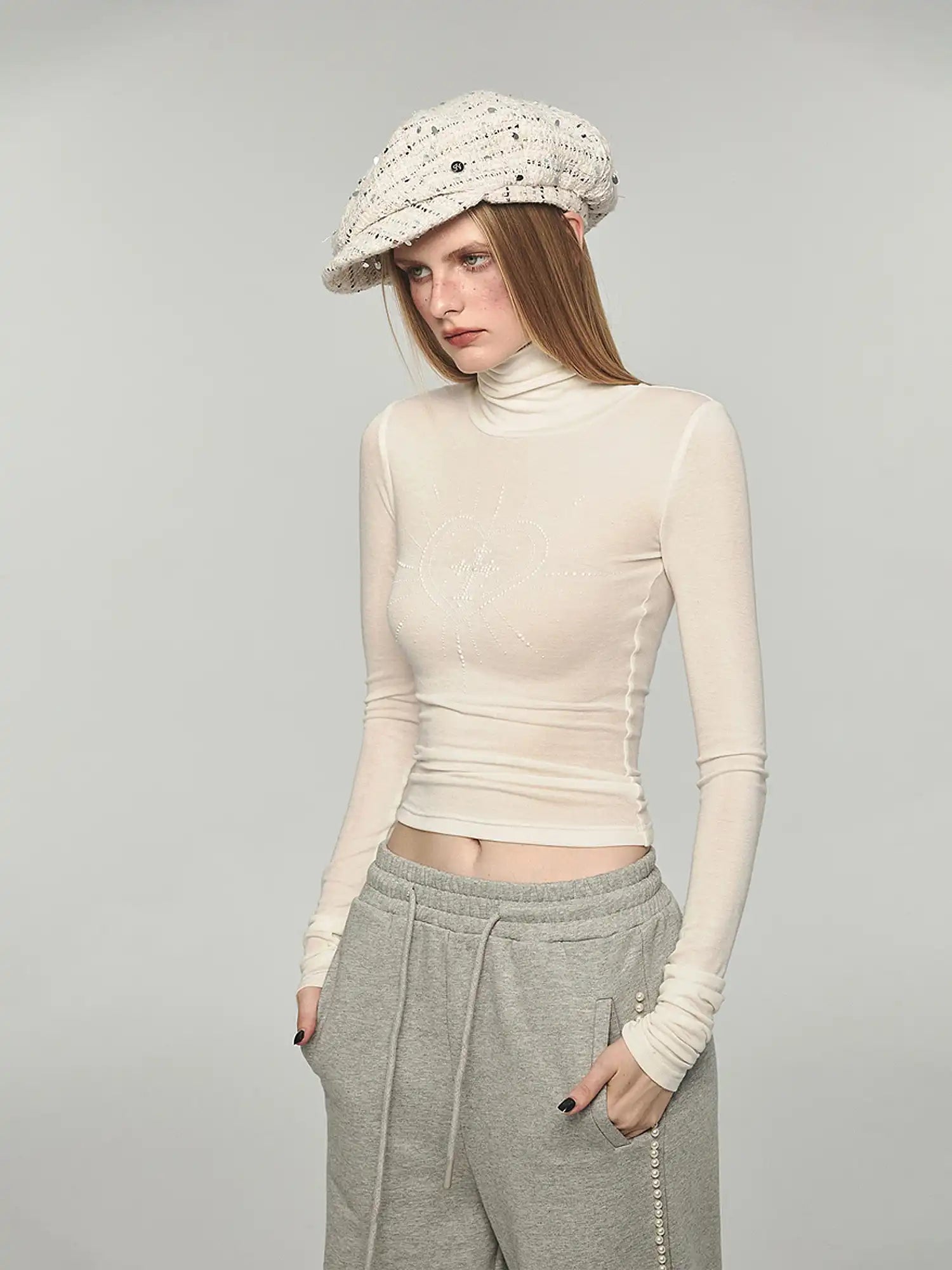 1Jinn Studio Basic High-Neck Rhinestone Top | Canton Collective