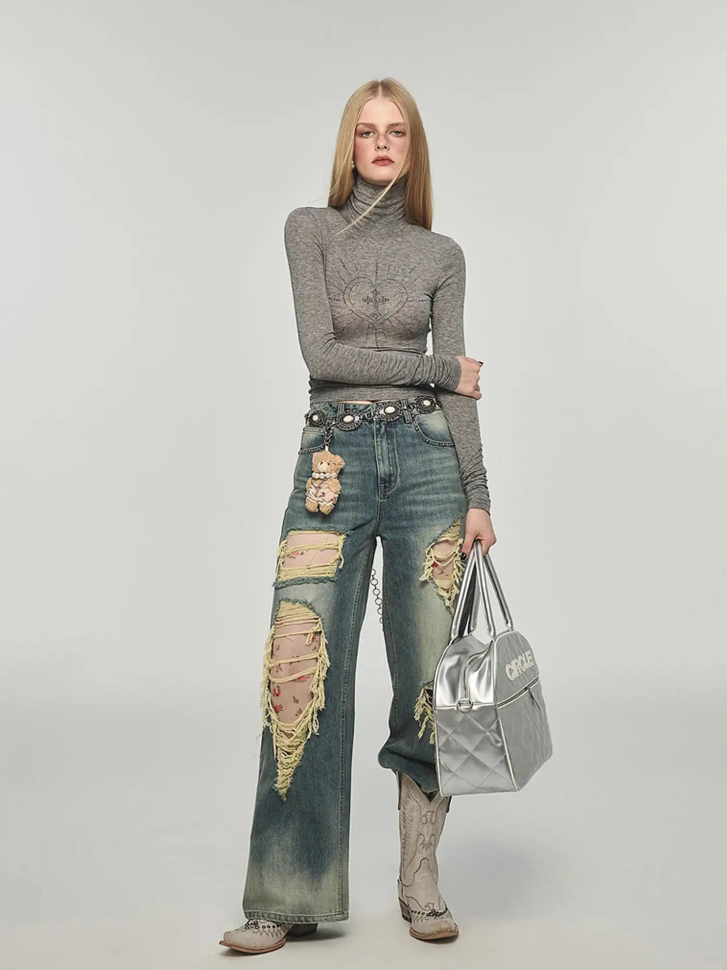 1Jinn Studio Basic High-Neck Rhinestone Top | Canton Collective