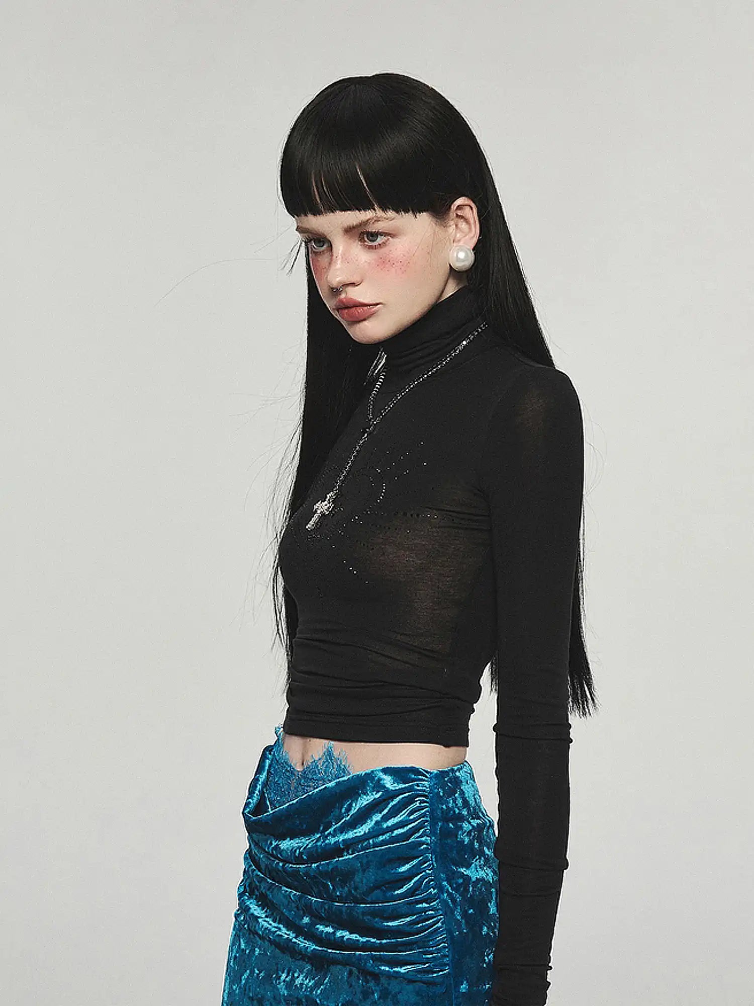 1Jinn Studio Basic High-Neck Rhinestone Top | Canton Collective
