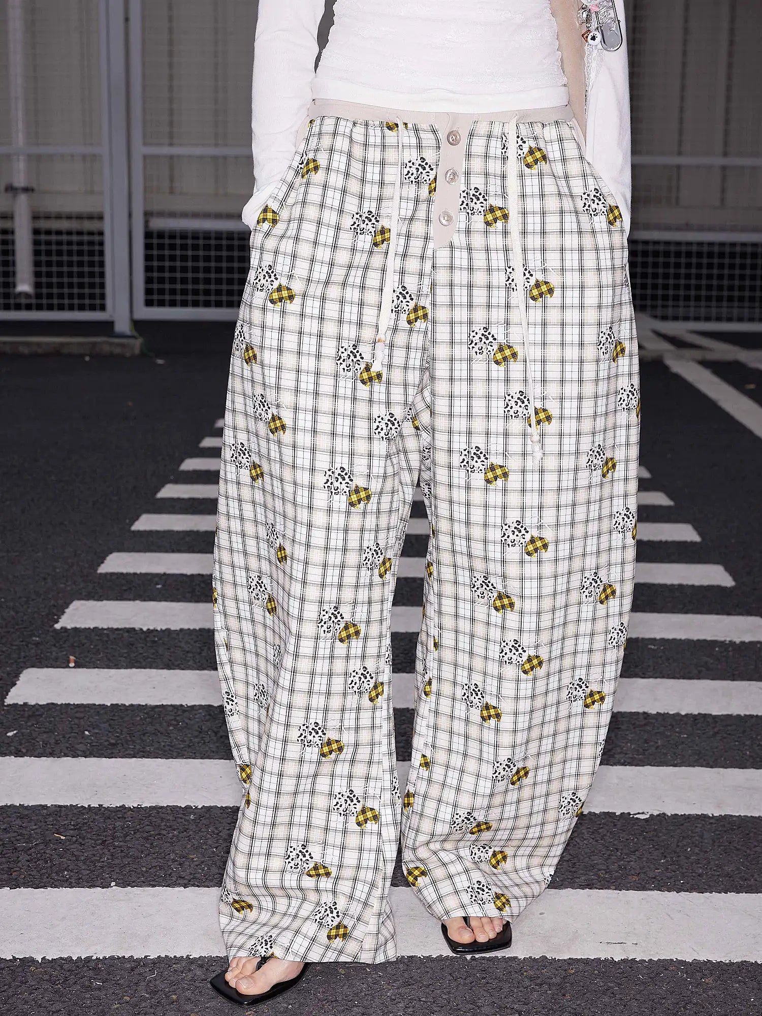 2th Desire Beaded Plaid Banana Pants | Canton Collective