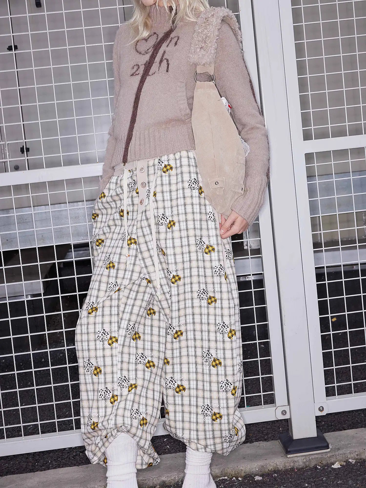 2th Desire Beaded Plaid Banana Pants | Canton Collective