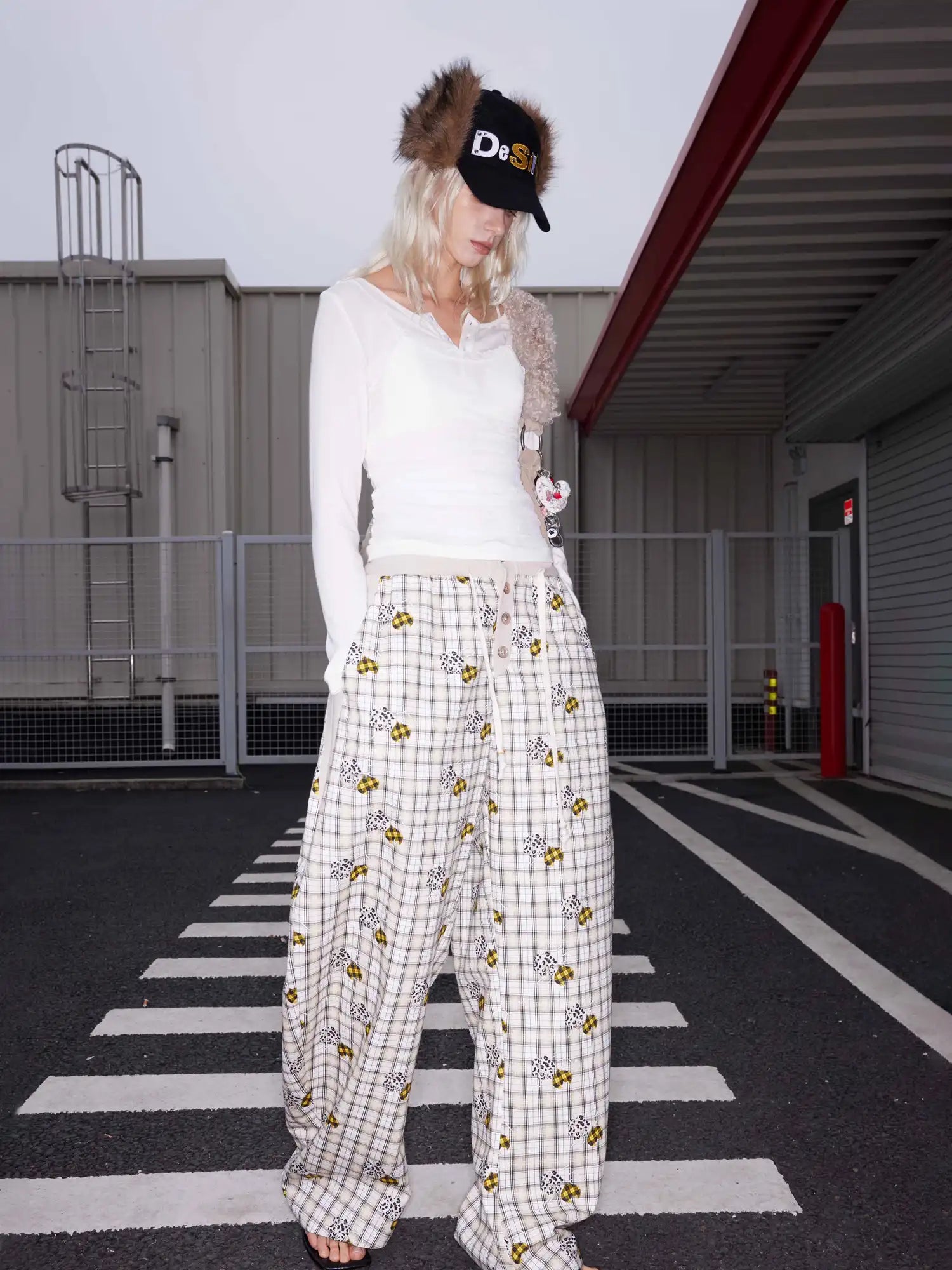 2th Desire Beaded Plaid Banana Pants | Canton Collective